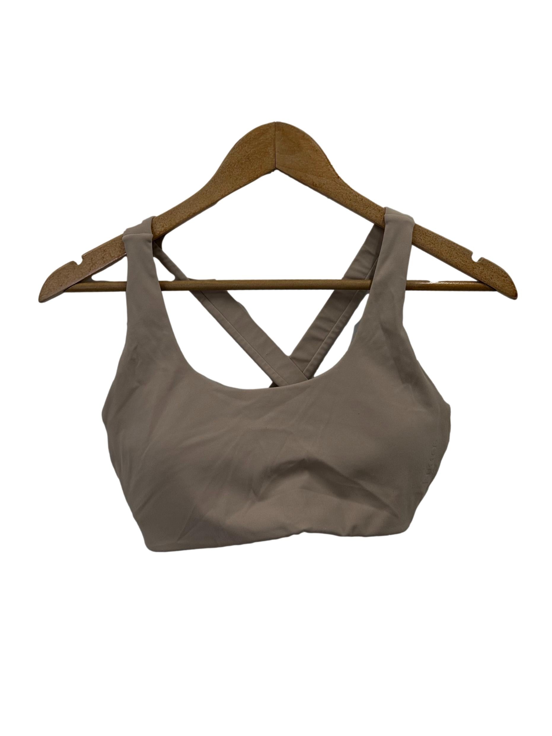 Beige Cross Back Sports Bra