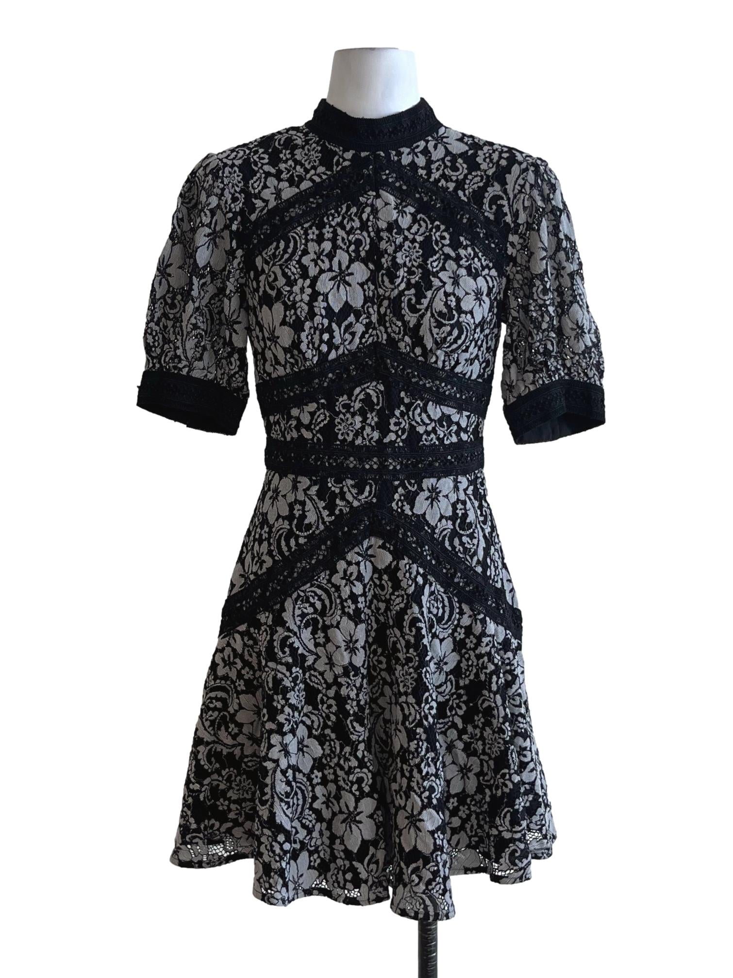 Black Lace Empire Dress