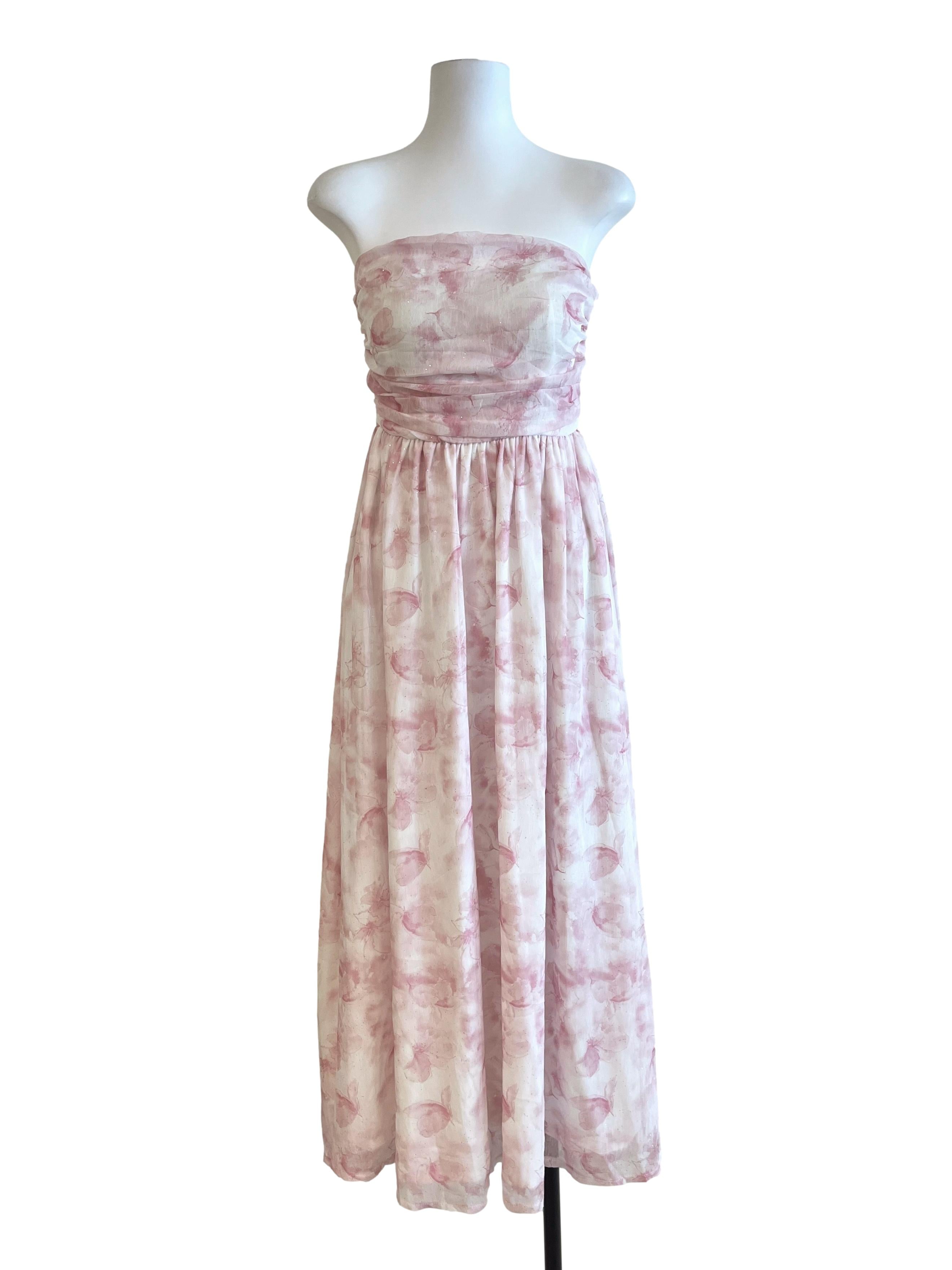 Cherry Blossom Pink Floral Maxi Dress