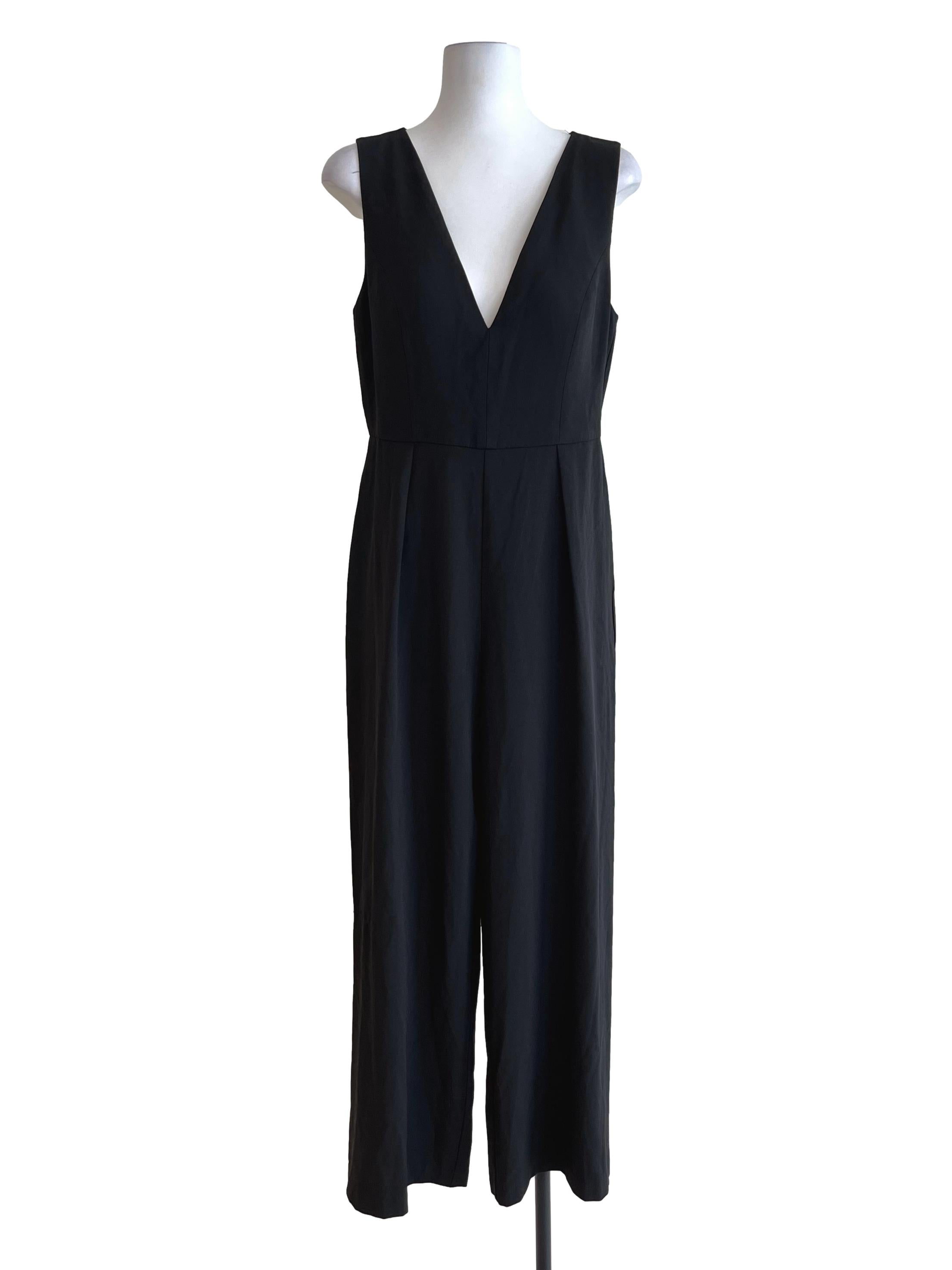 Jade Black V-Neck Wide-Leg Jumpsuit LB
