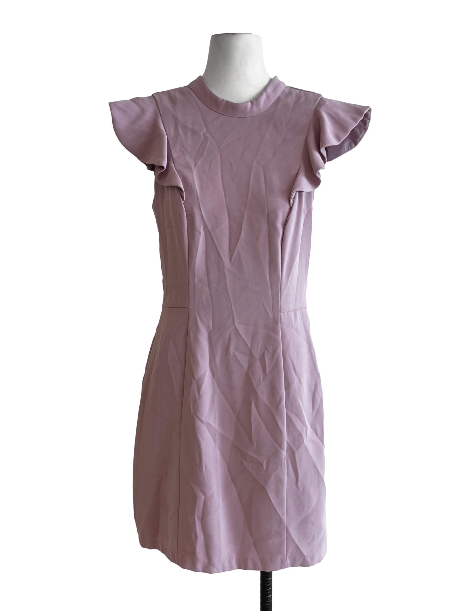 Blush Pink Jewel Neckline Empire Dress