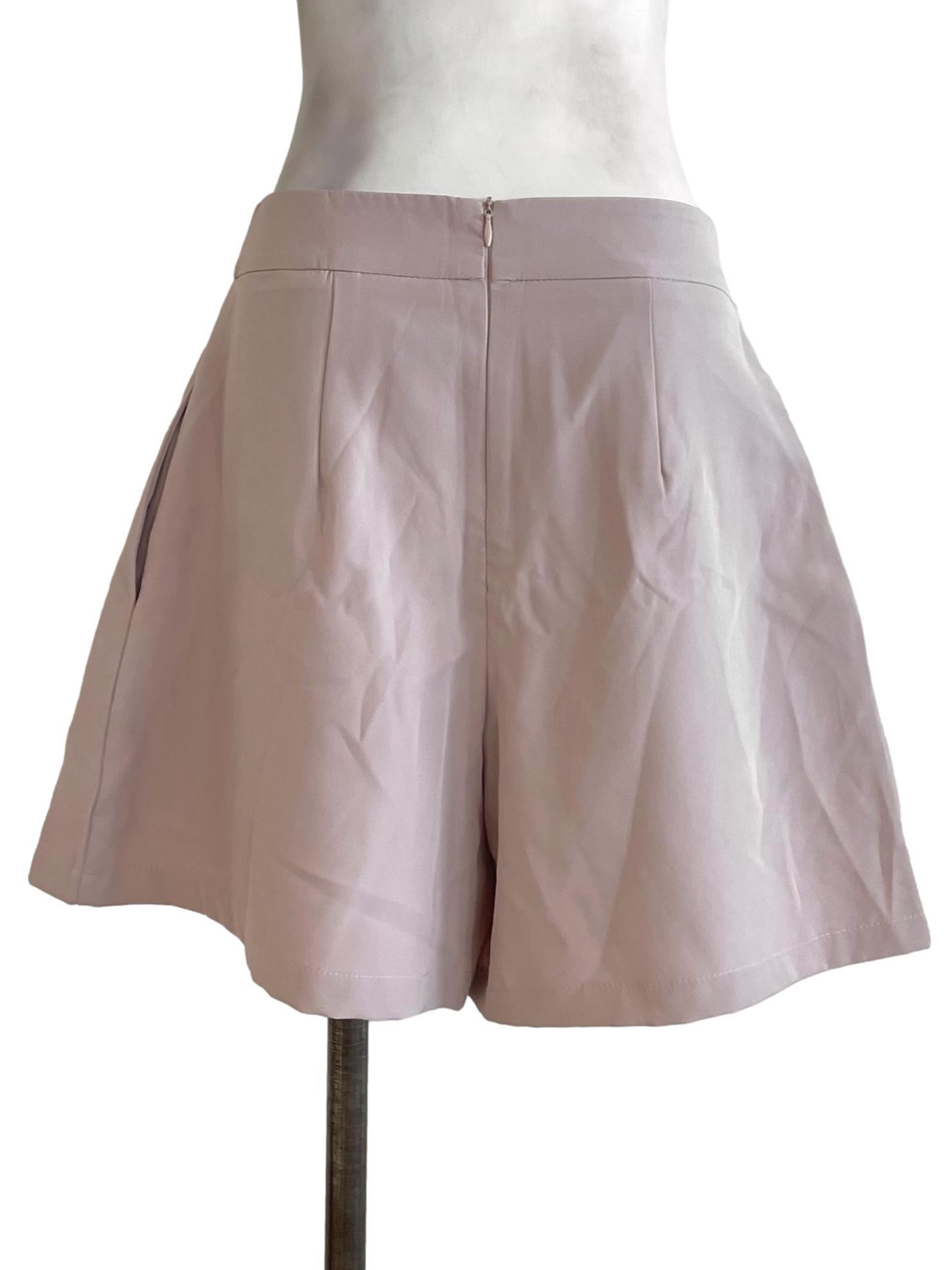 Crepe Pink A-Line Shorts