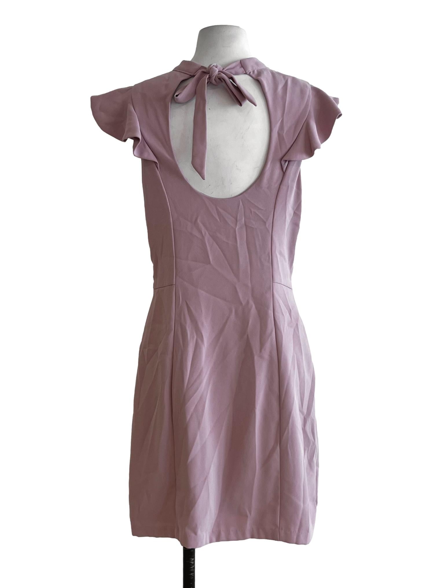Blush Pink Jewel Neckline Empire Dress