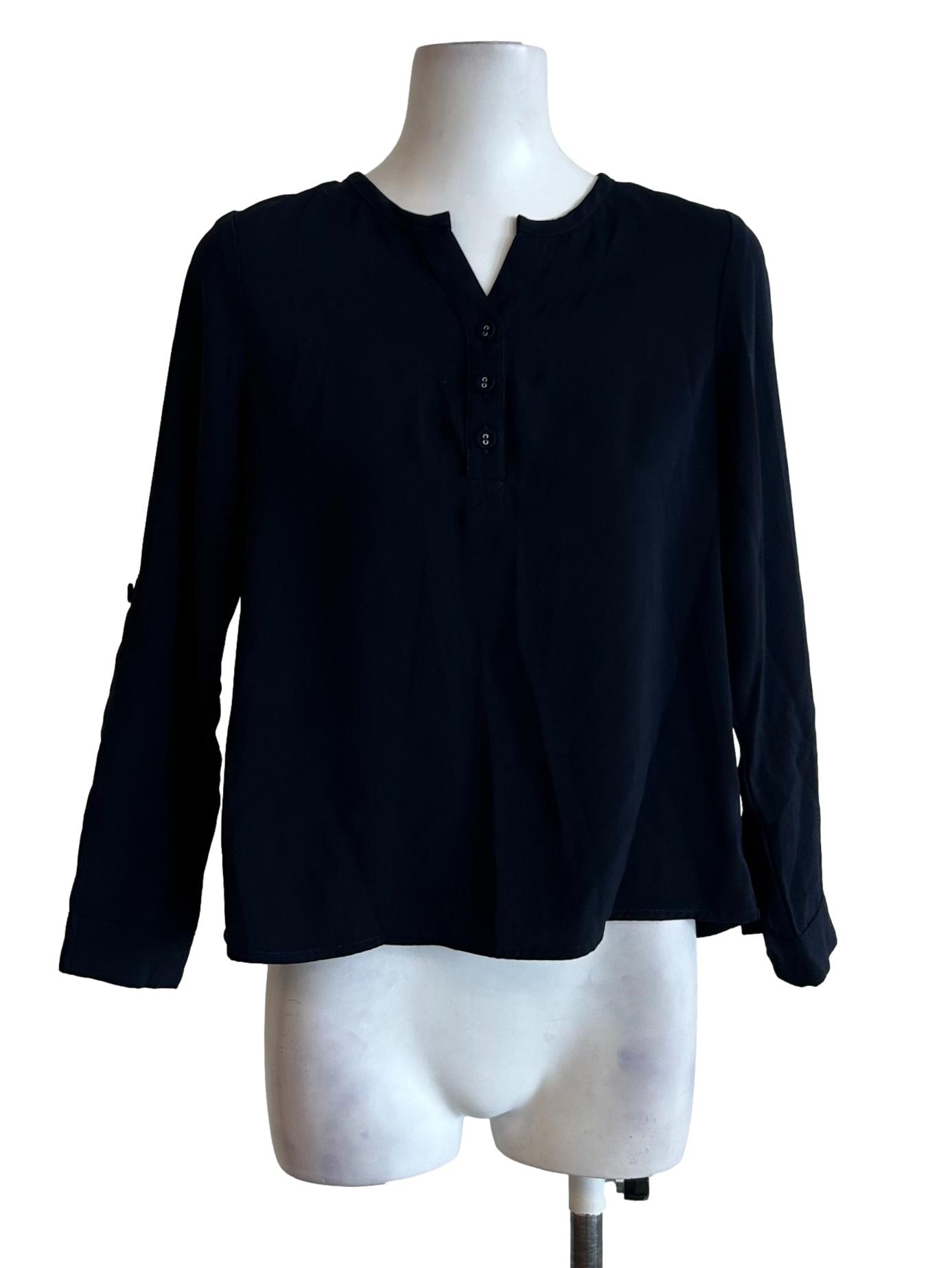 Navy Blue Flowy Blouse