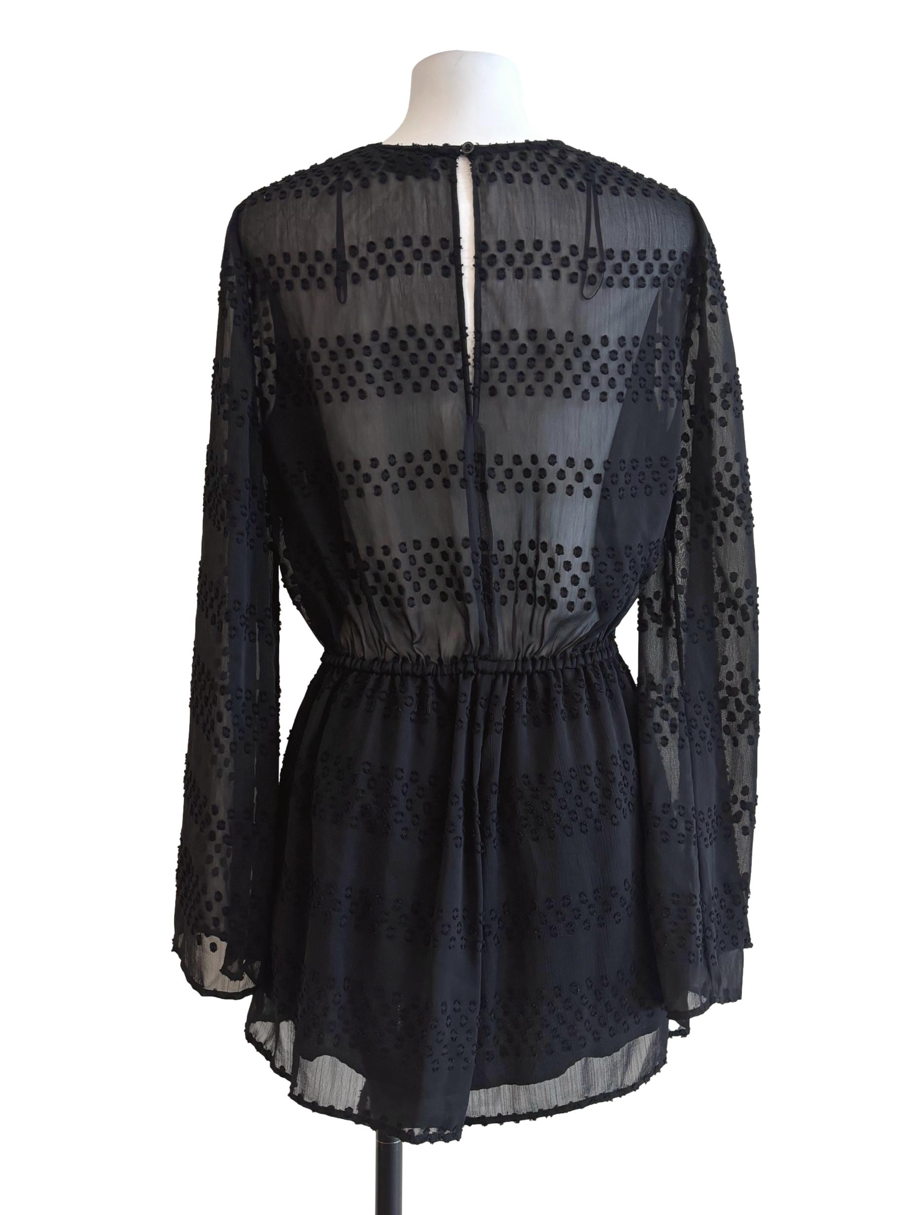 Parisian Black Surplice Long Sleeve Romper