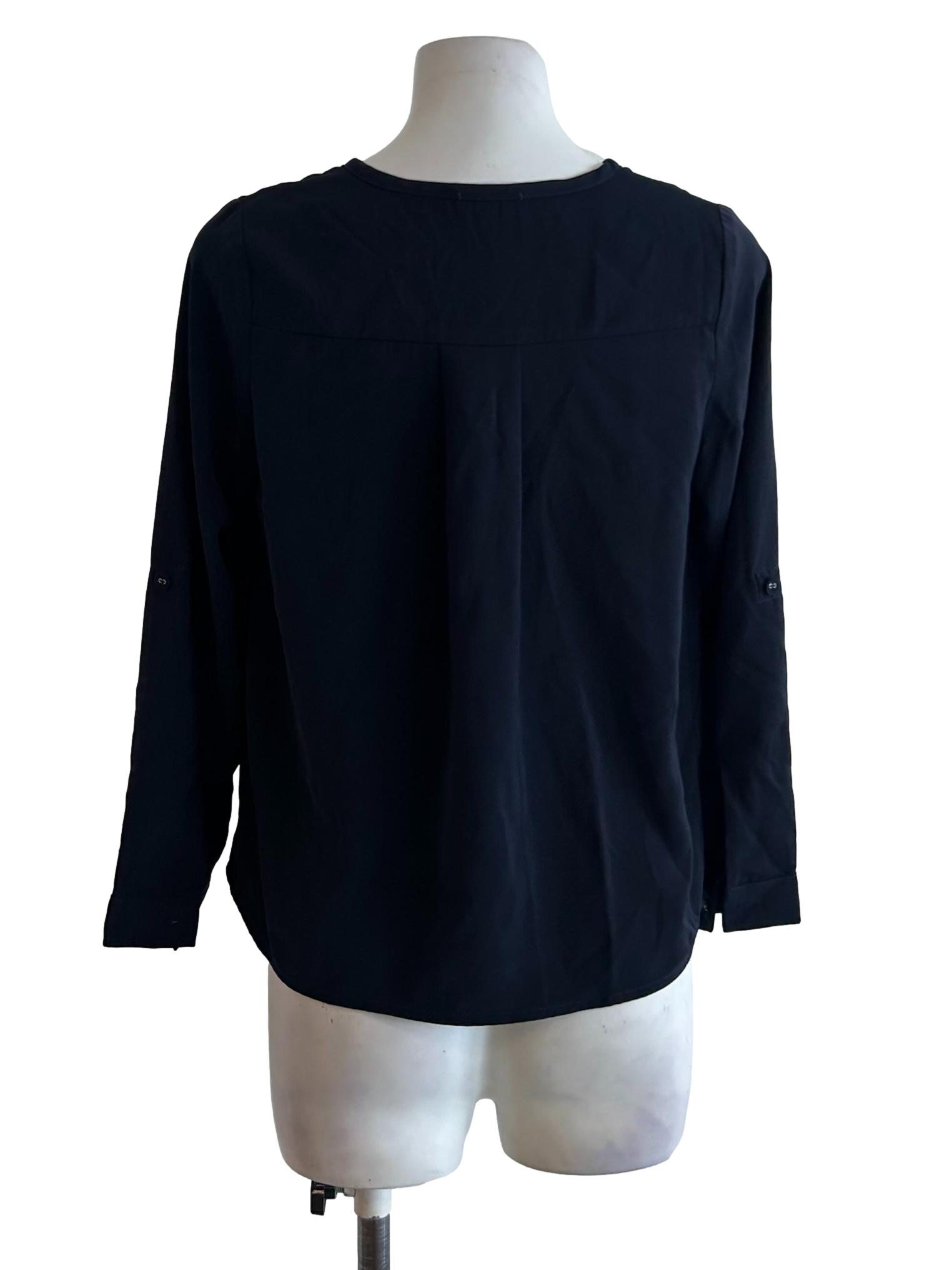 Navy Blue Flowy Blouse