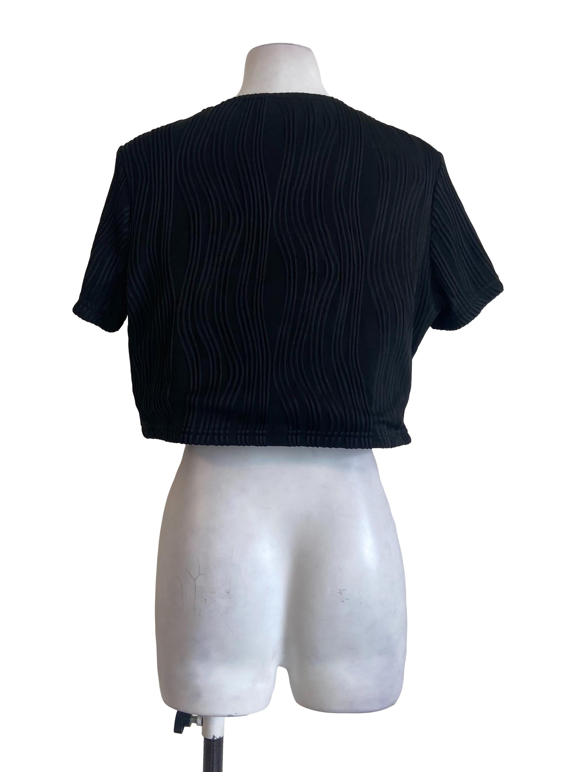 Black Stripe Crop Top