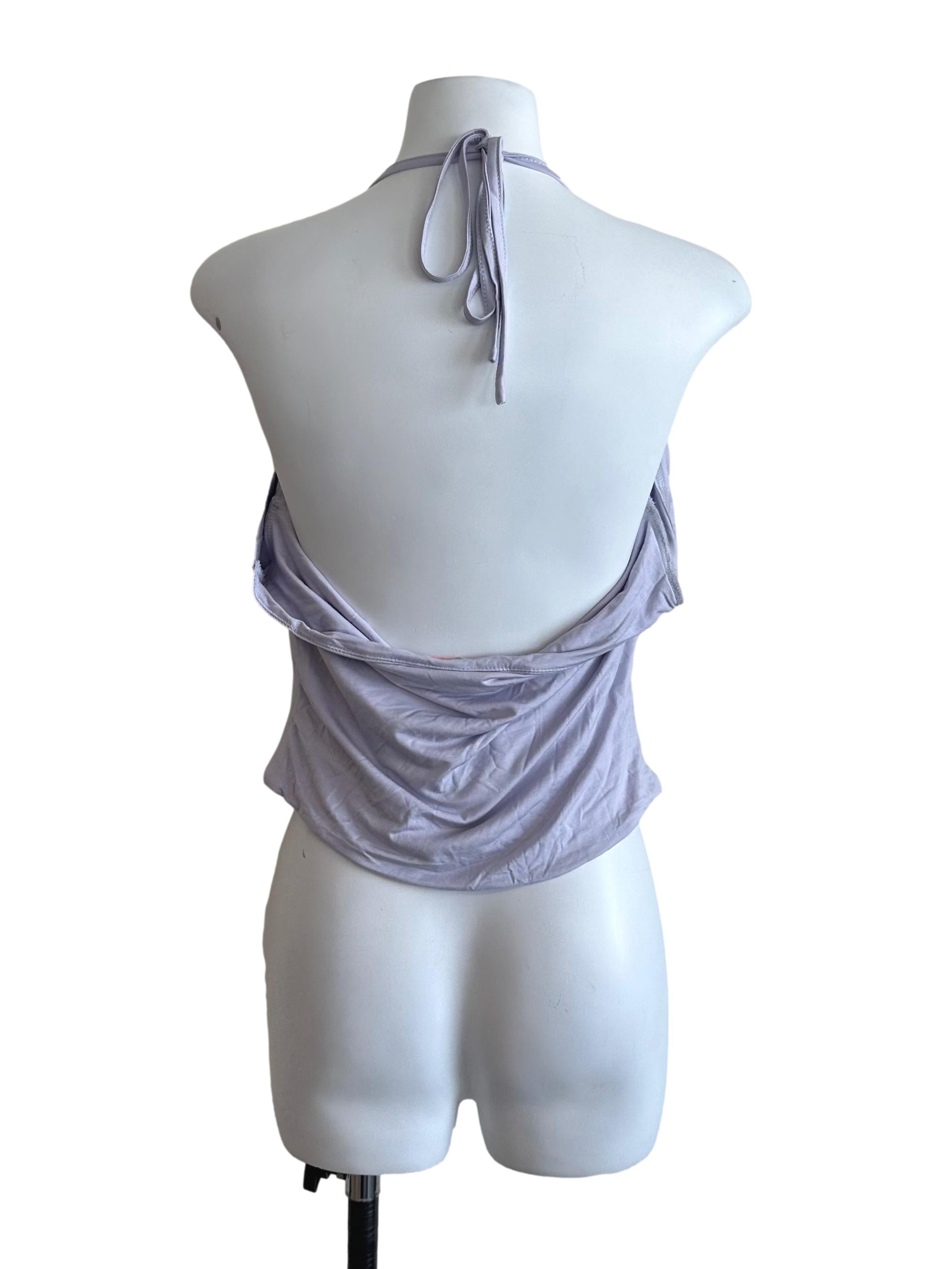 Lavender Purple Halter Off Shoulder Top