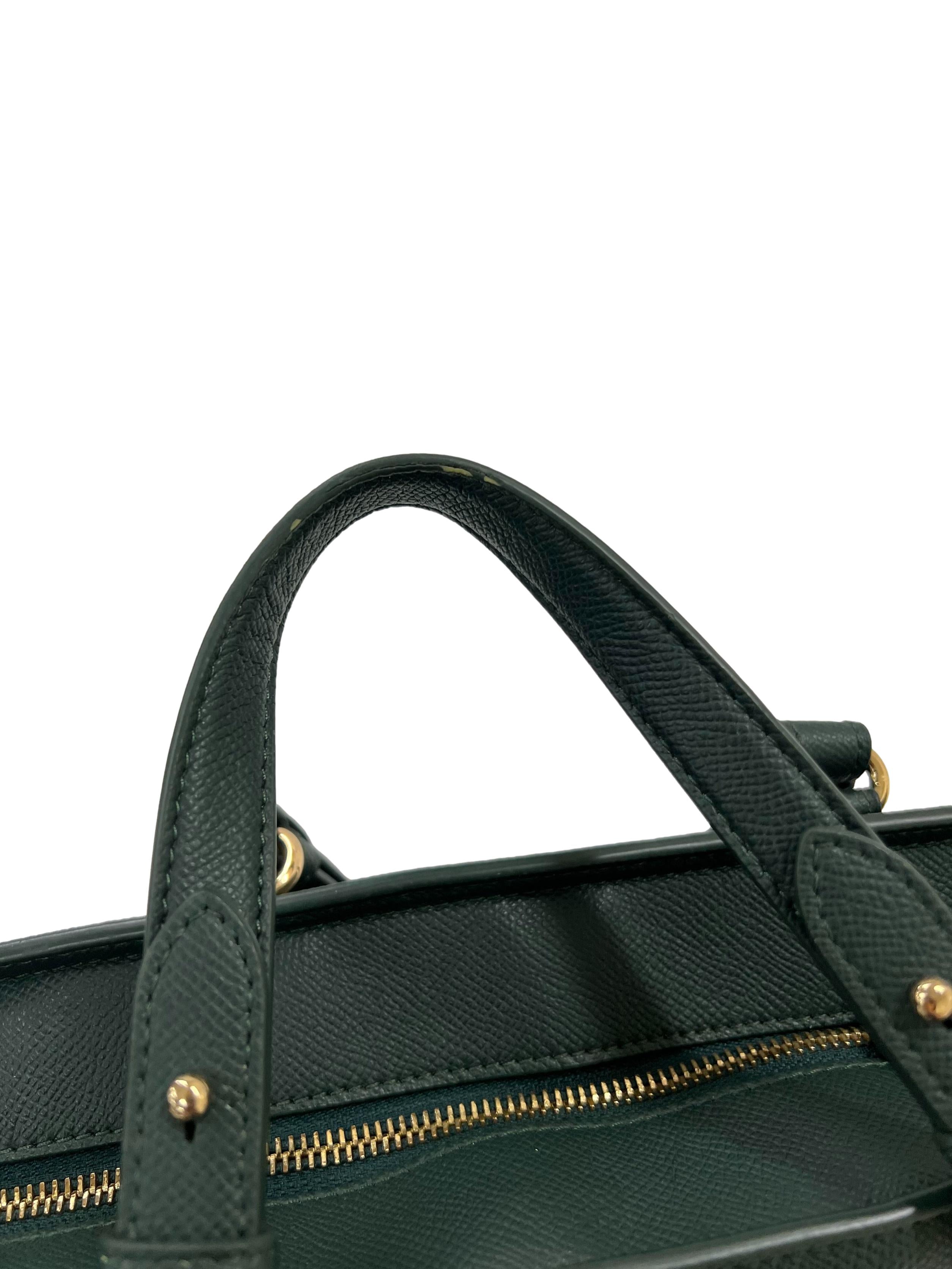 Dark Green Henna Top Handle Bag