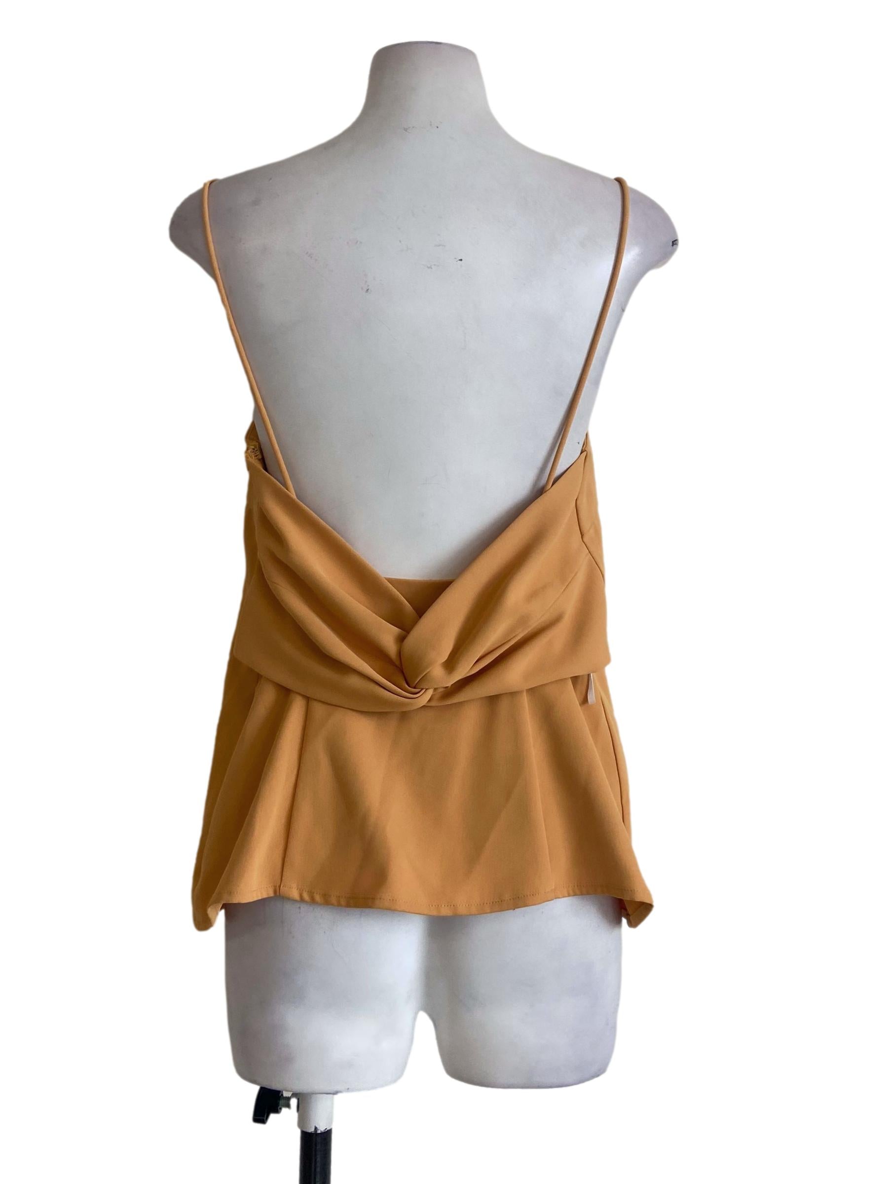 Canary Yellow Spaghetti Straps Blouse LB