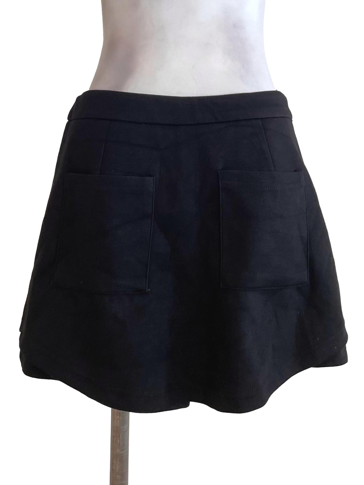 Black Plain Skort