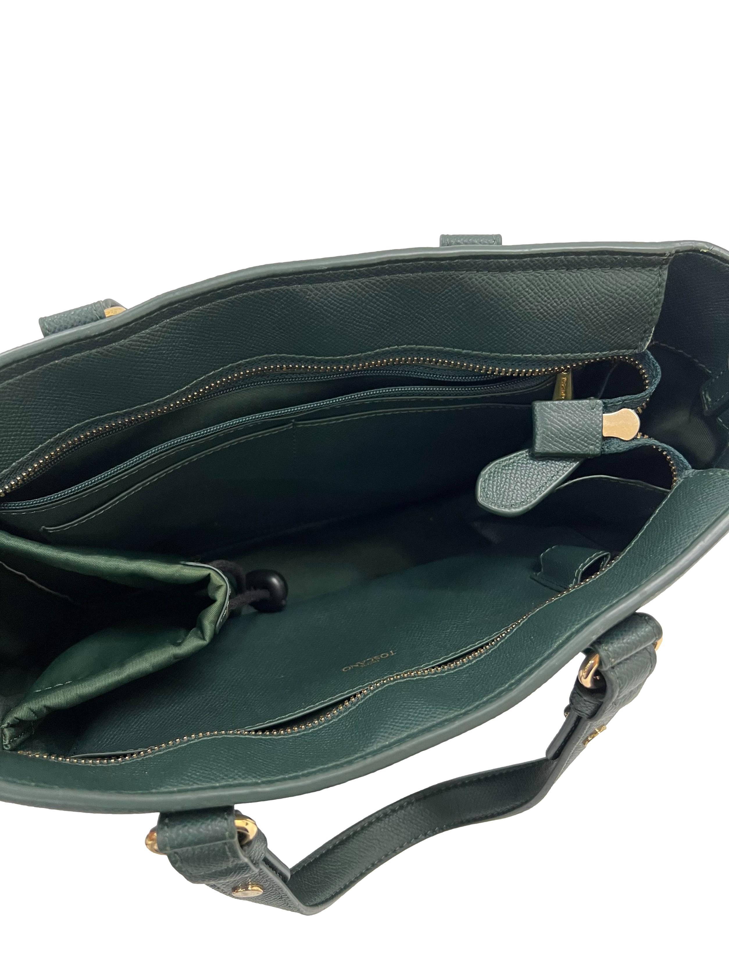 Dark Green Henna Top Handle Bag