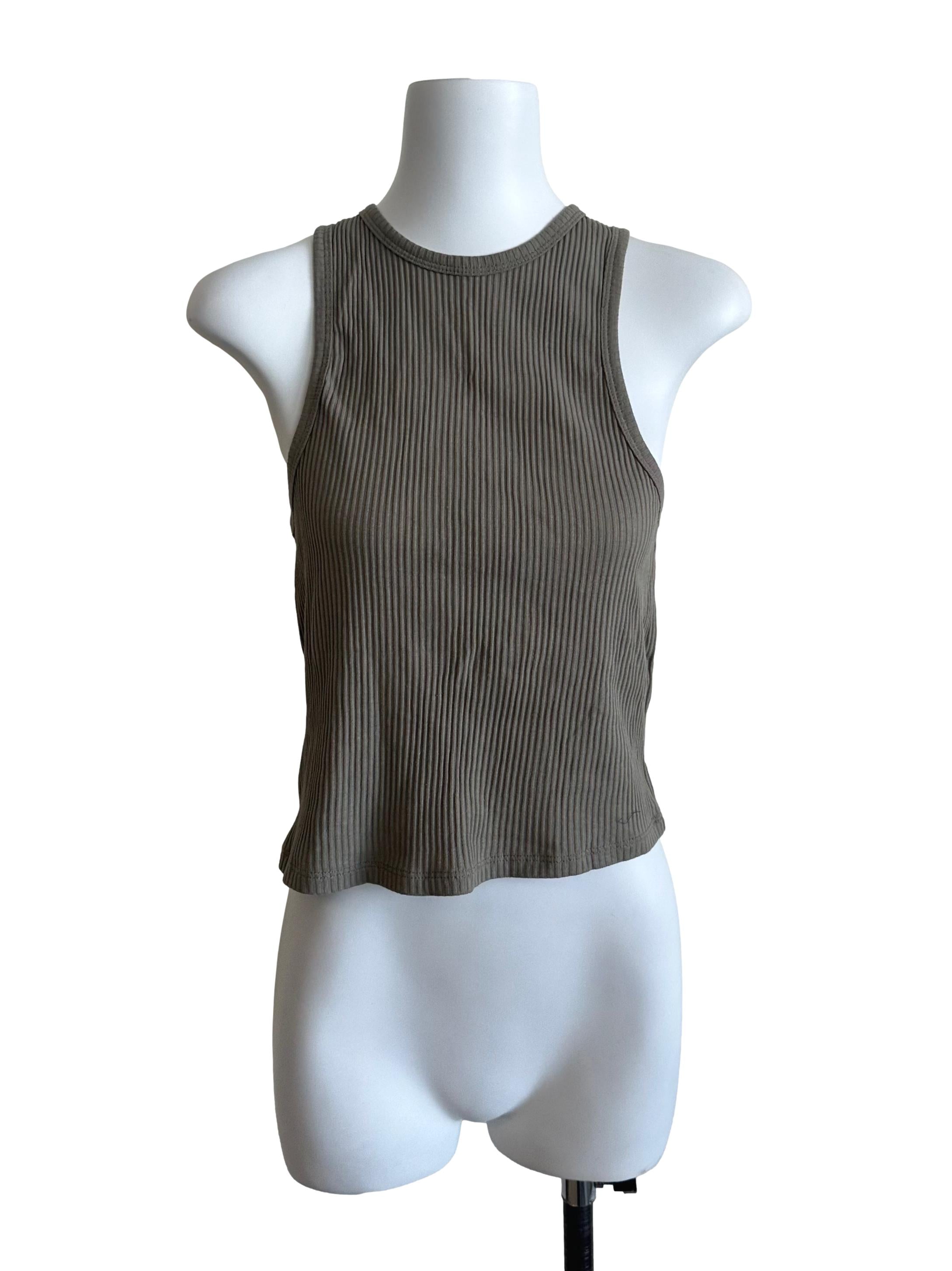 Moss Green Textured Tank Top