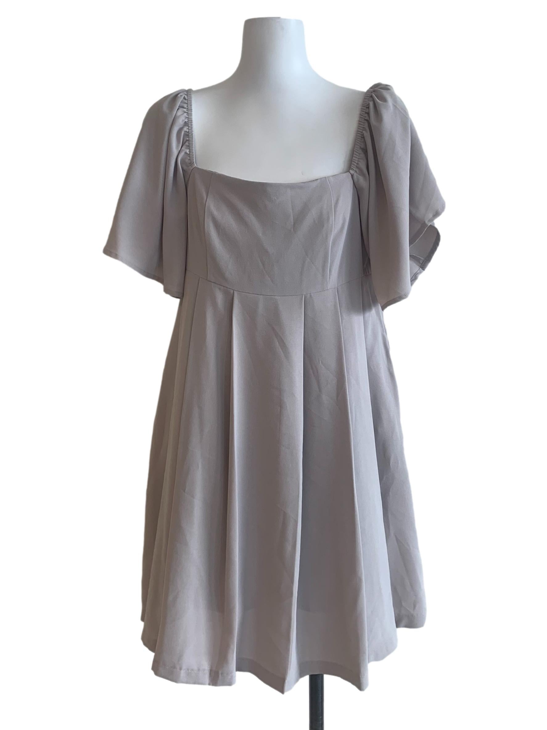 Mauve Purple Square Neck Dress