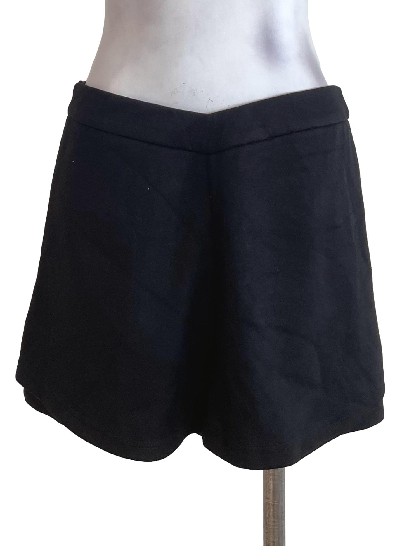Black Plain Skort