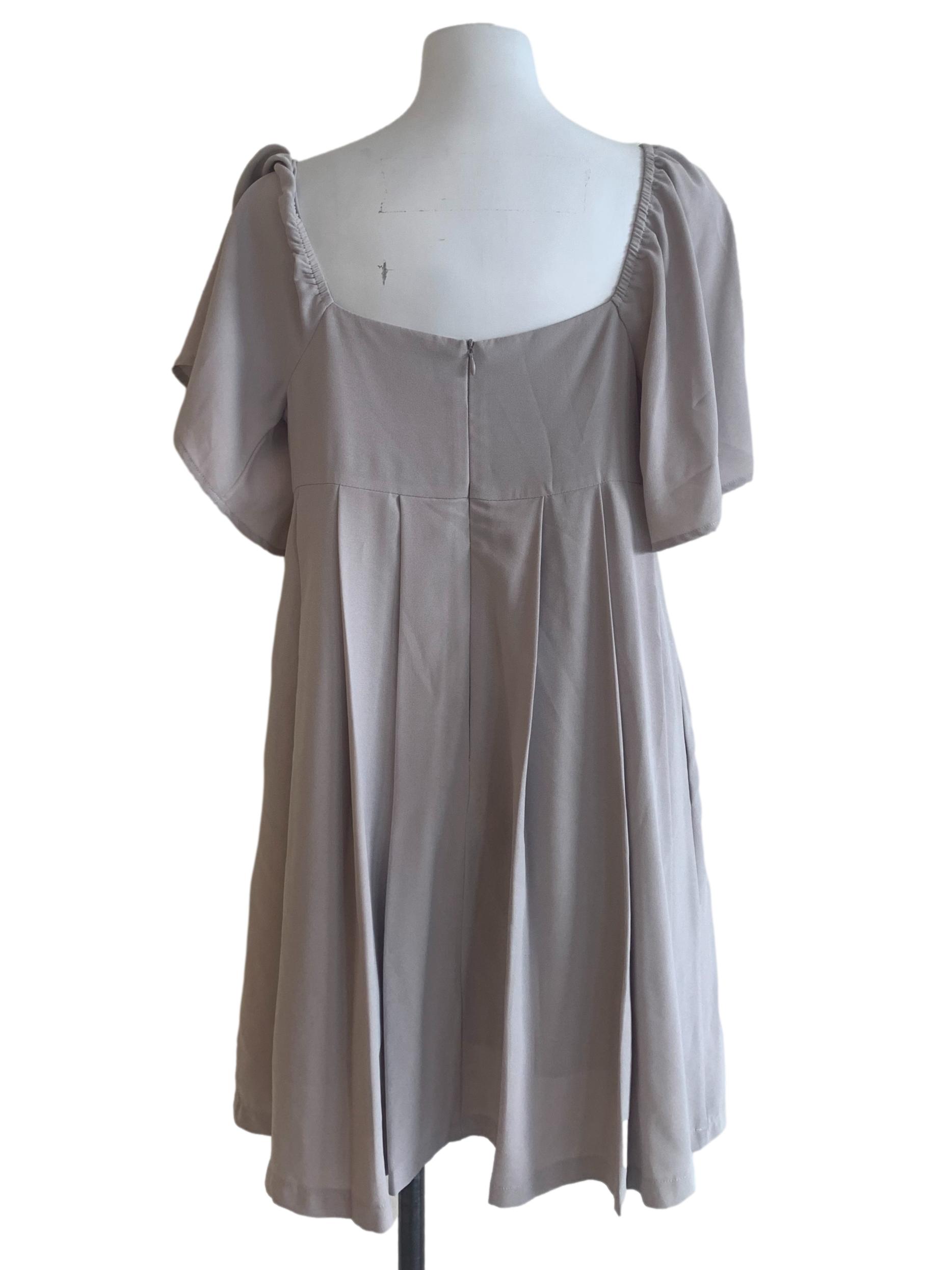 Mauve Purple Square Neck Dress