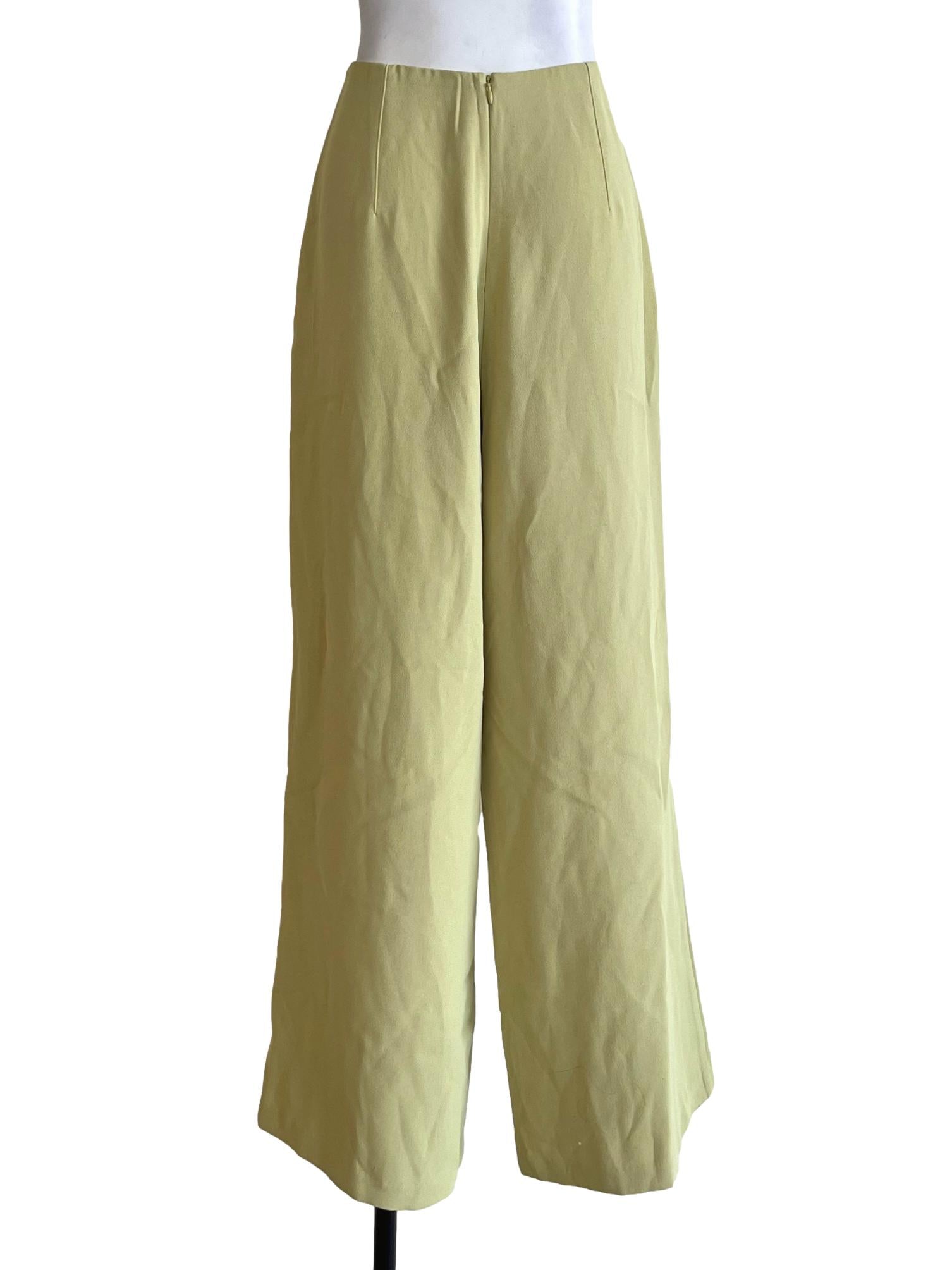 Lime Green Wide-Leg Pants LB