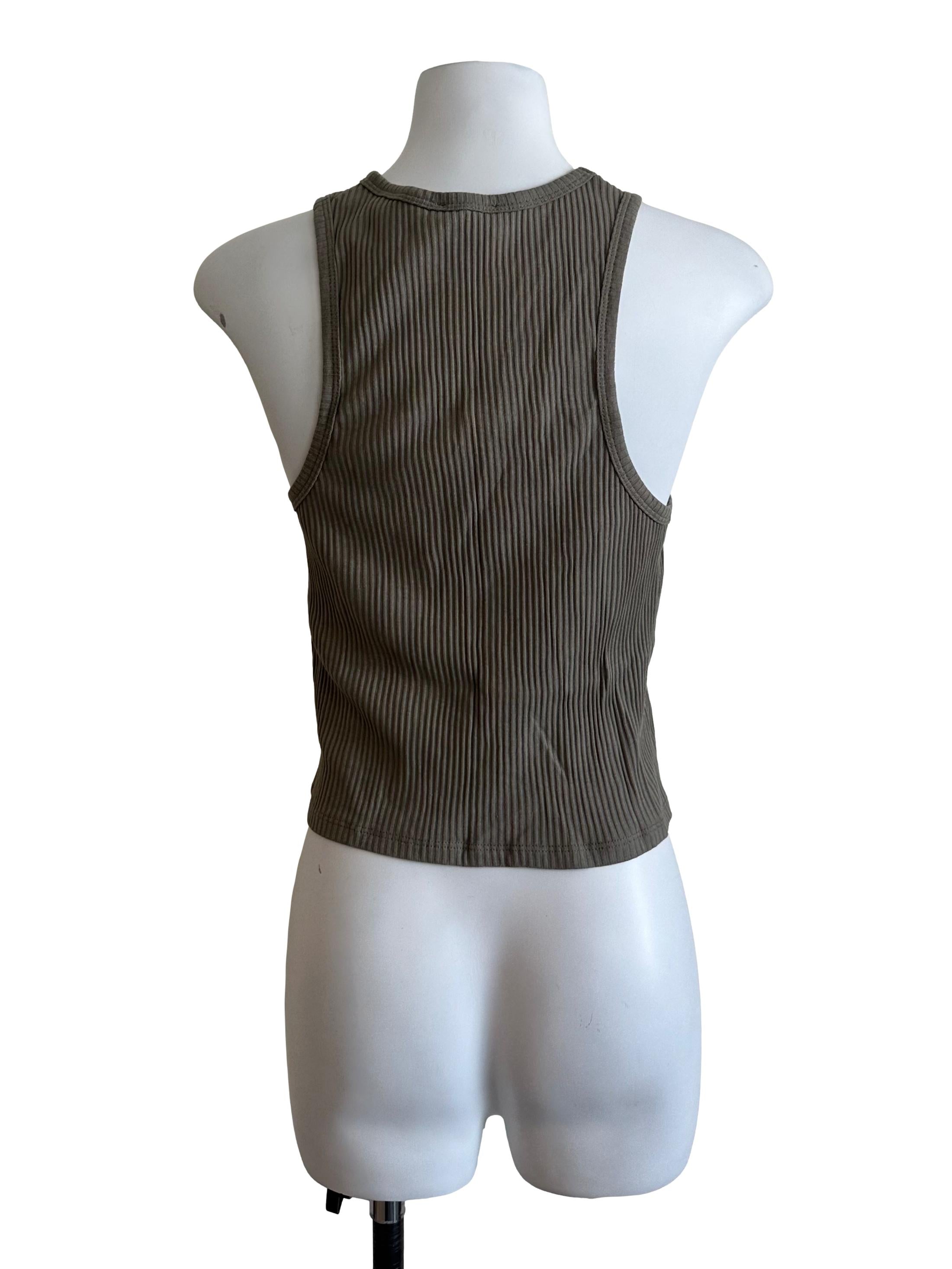 Moss Green Textured Tank Top