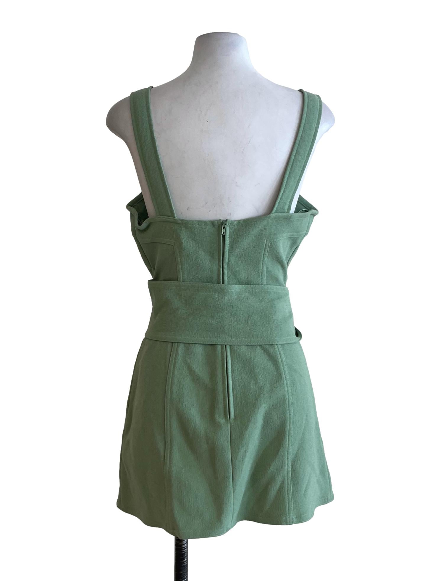 Mint Green Square Neckline Sheath Dress