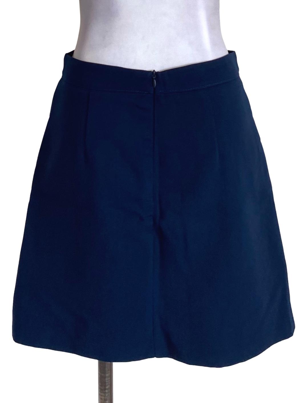 Navy Blue Buttoned Down Mini Pencil Skirt