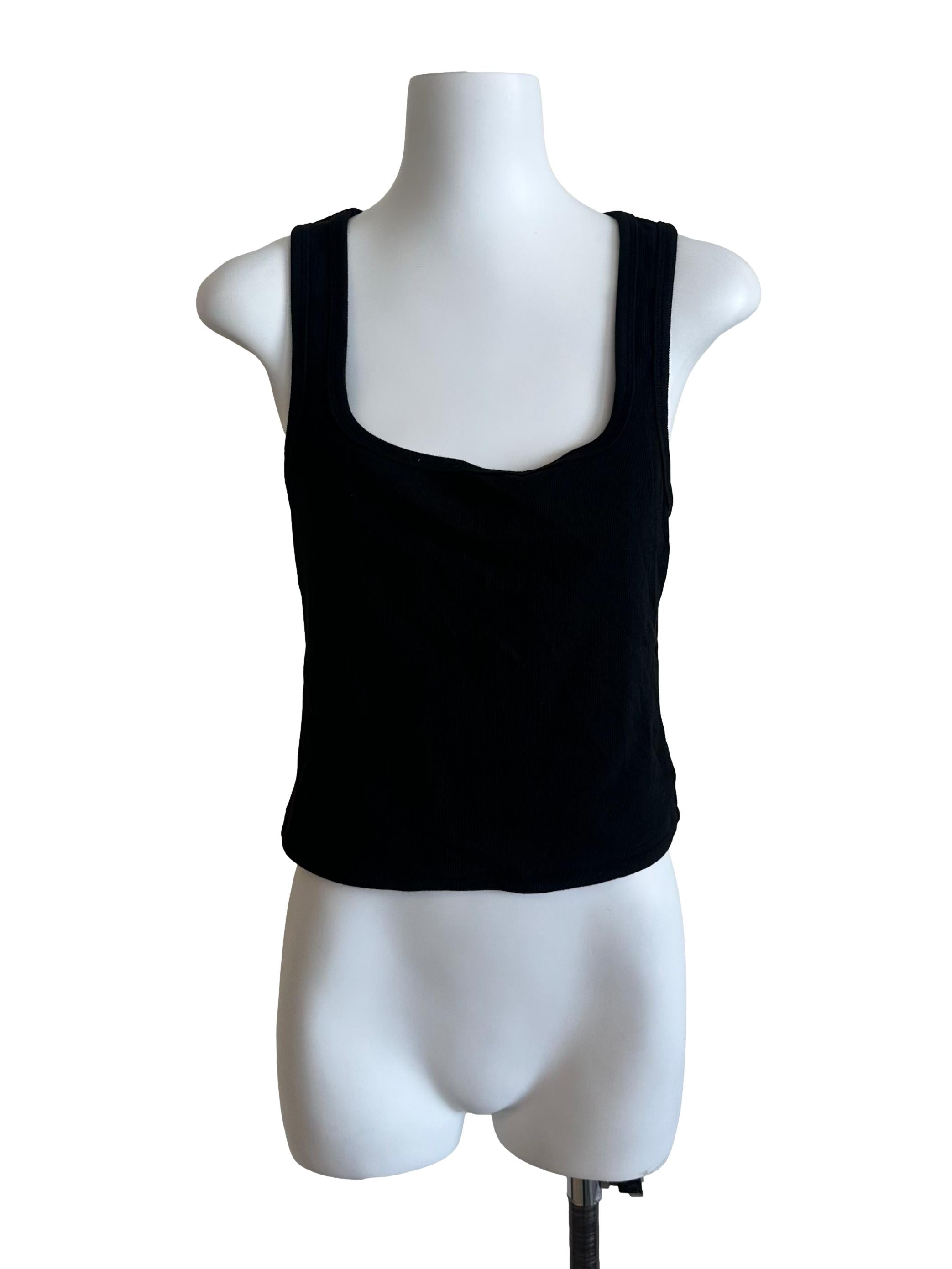 Raven Black Scoop Neck Fitted Top