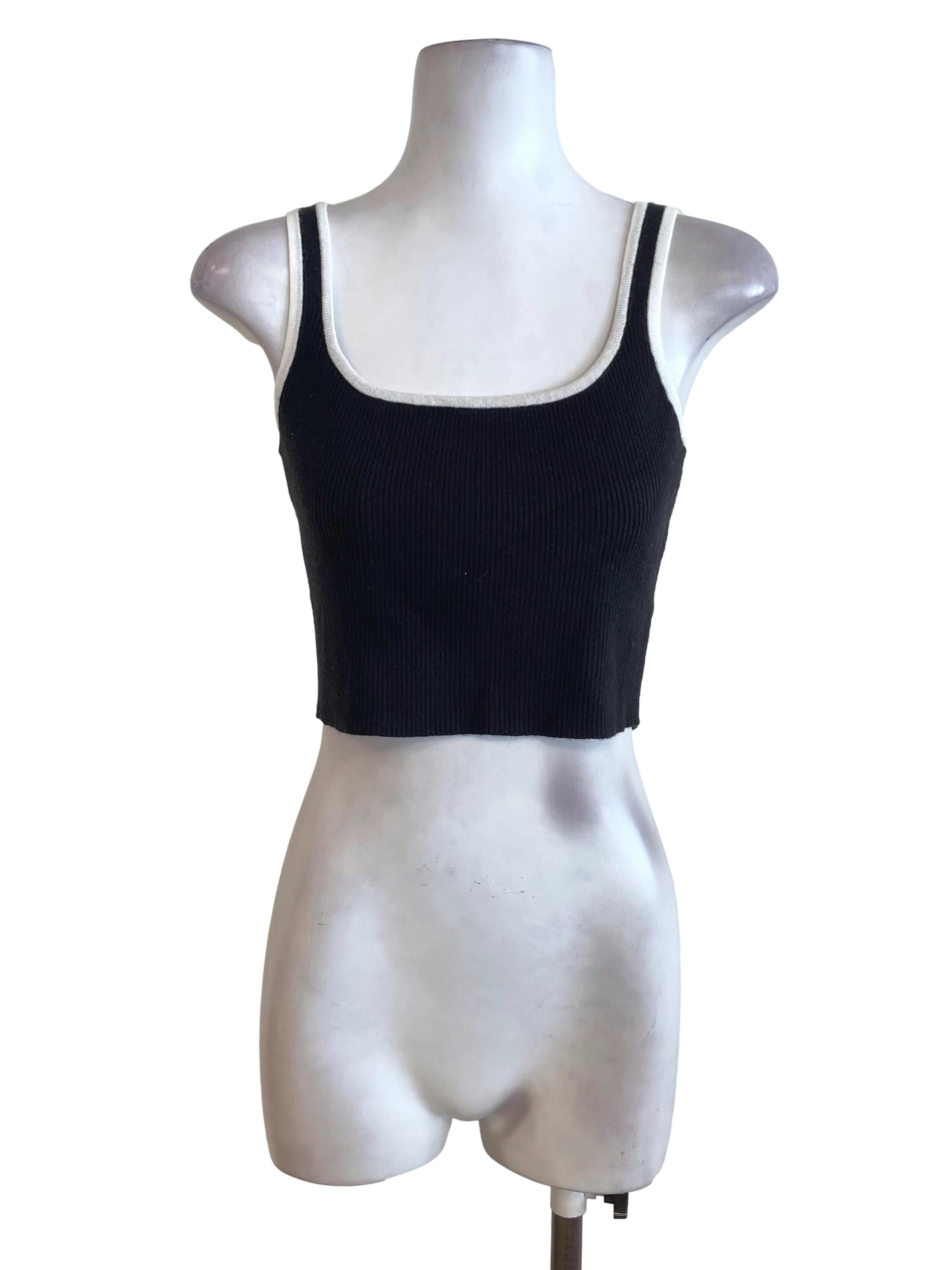 Black Ribbed Tank Top
