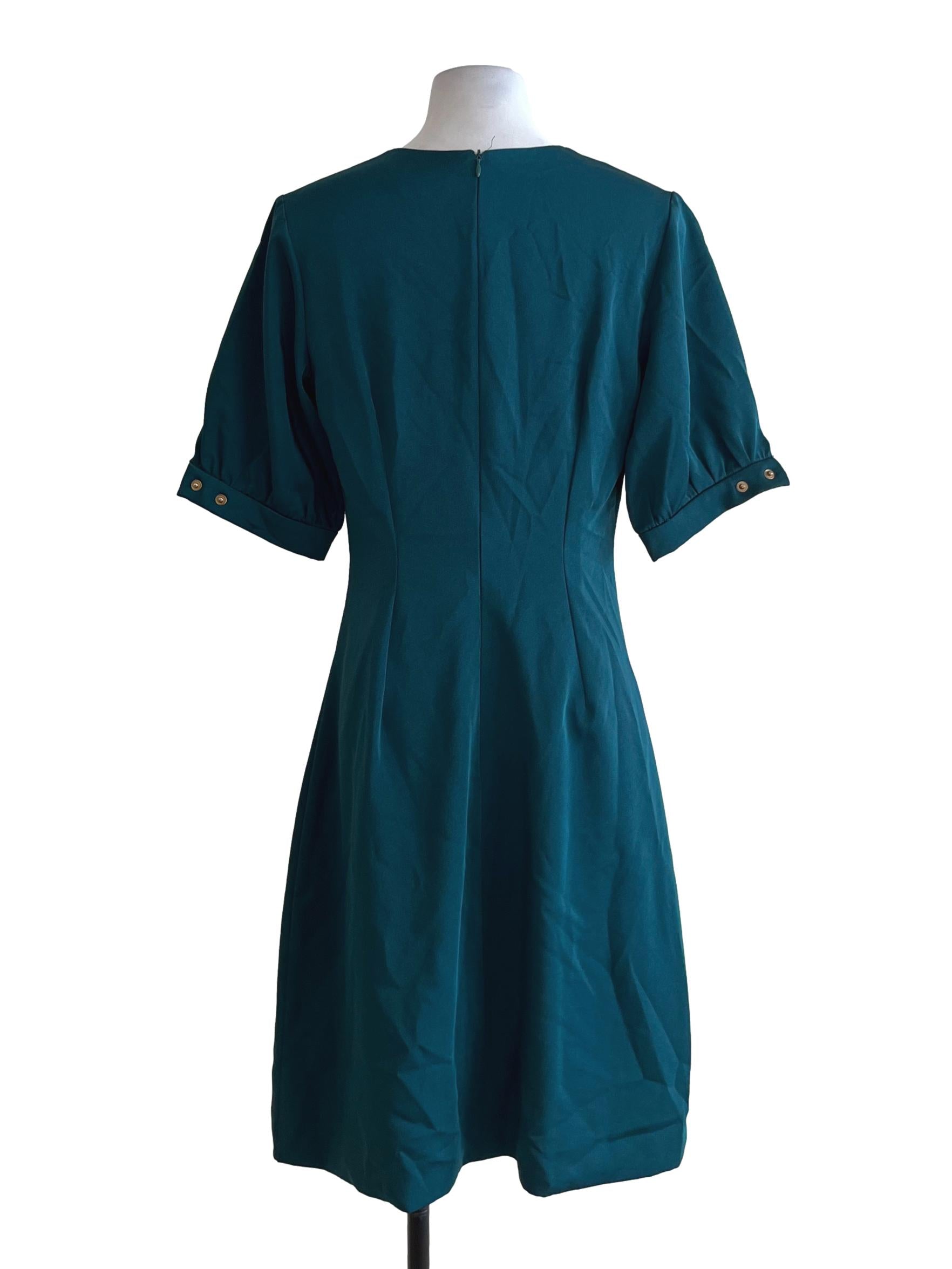 Ocean Blue V-Neckline Empire Dress