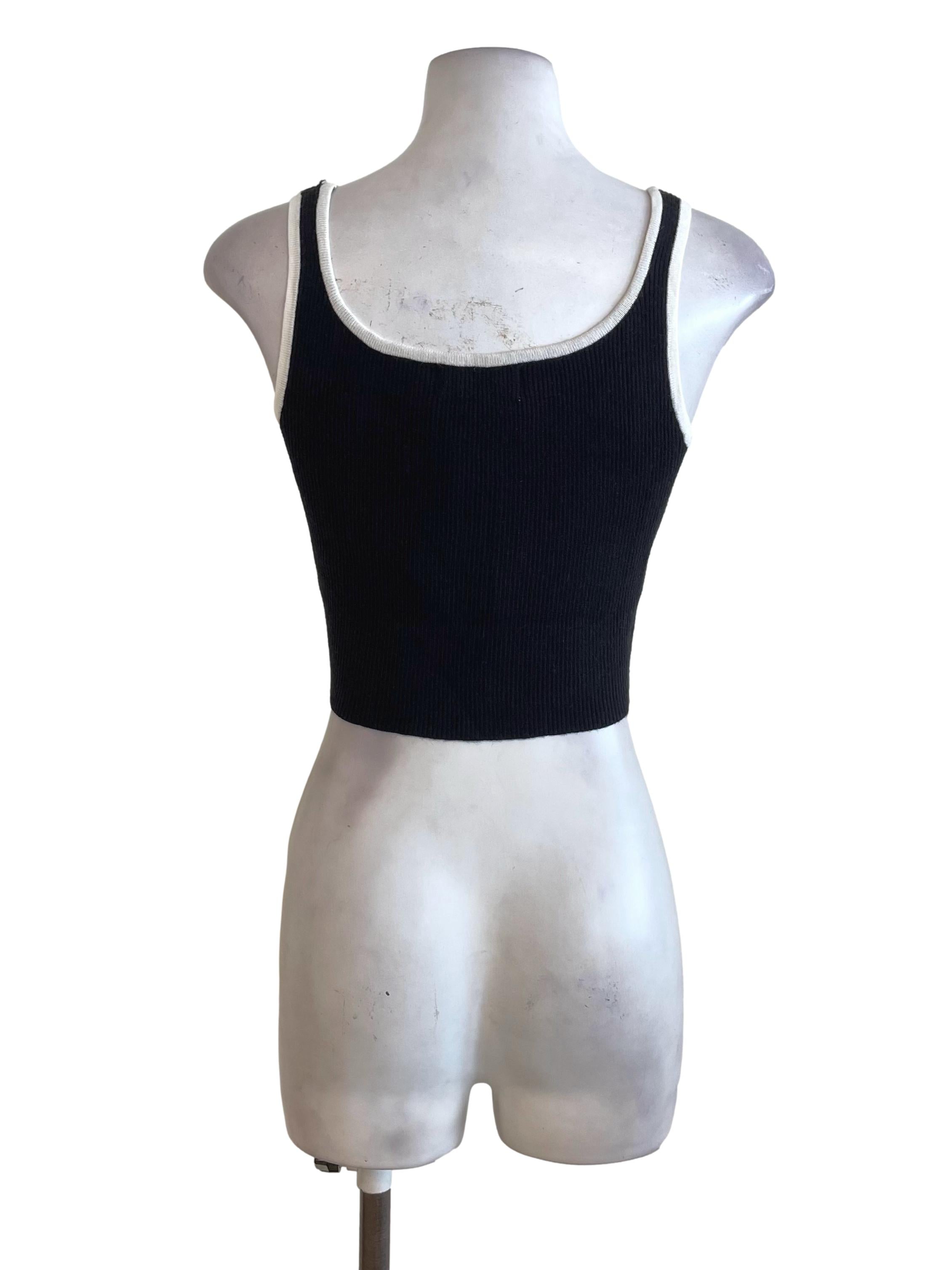 Black Ribbed Tank Top