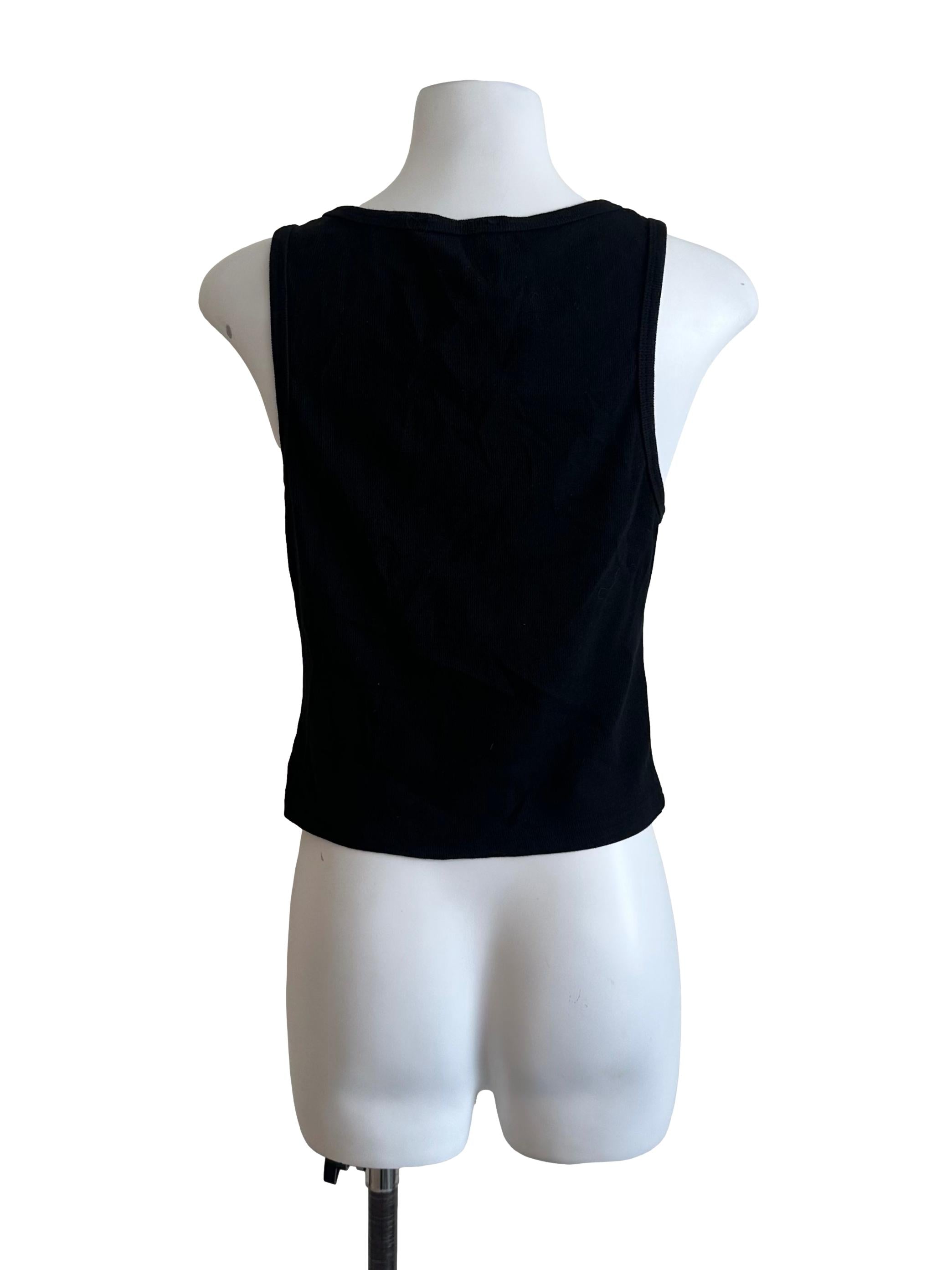 Raven Black Scoop Neck Fitted Top