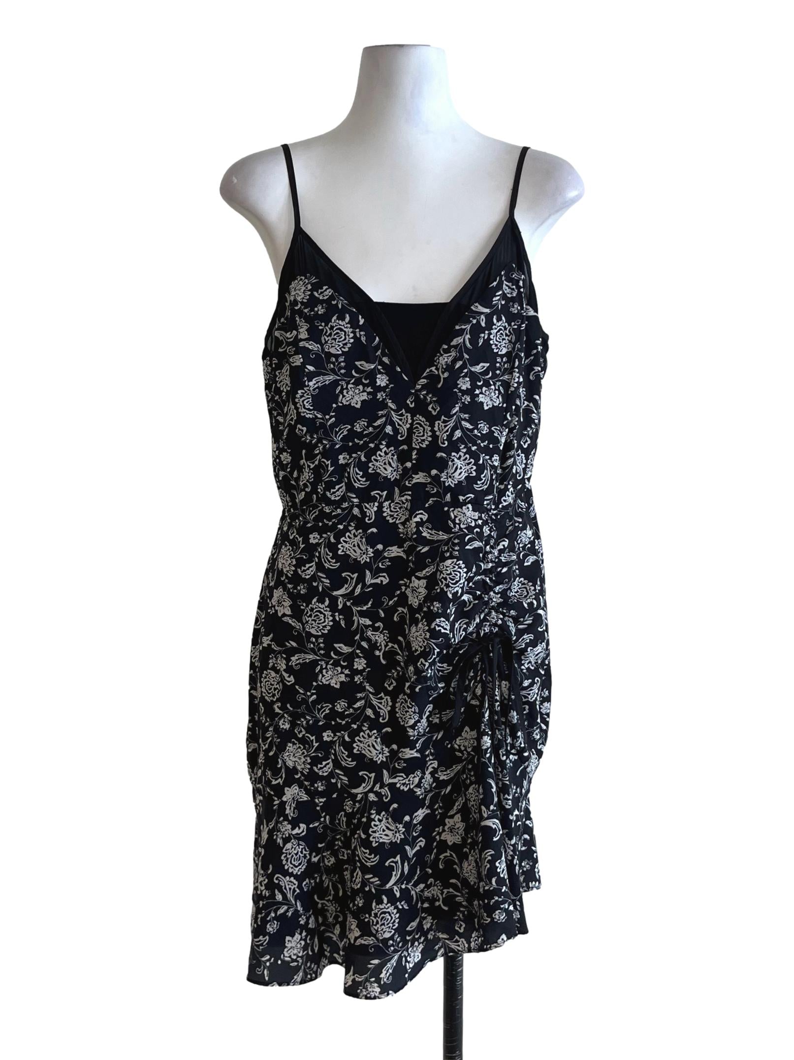 Black Floral A-Line Dress