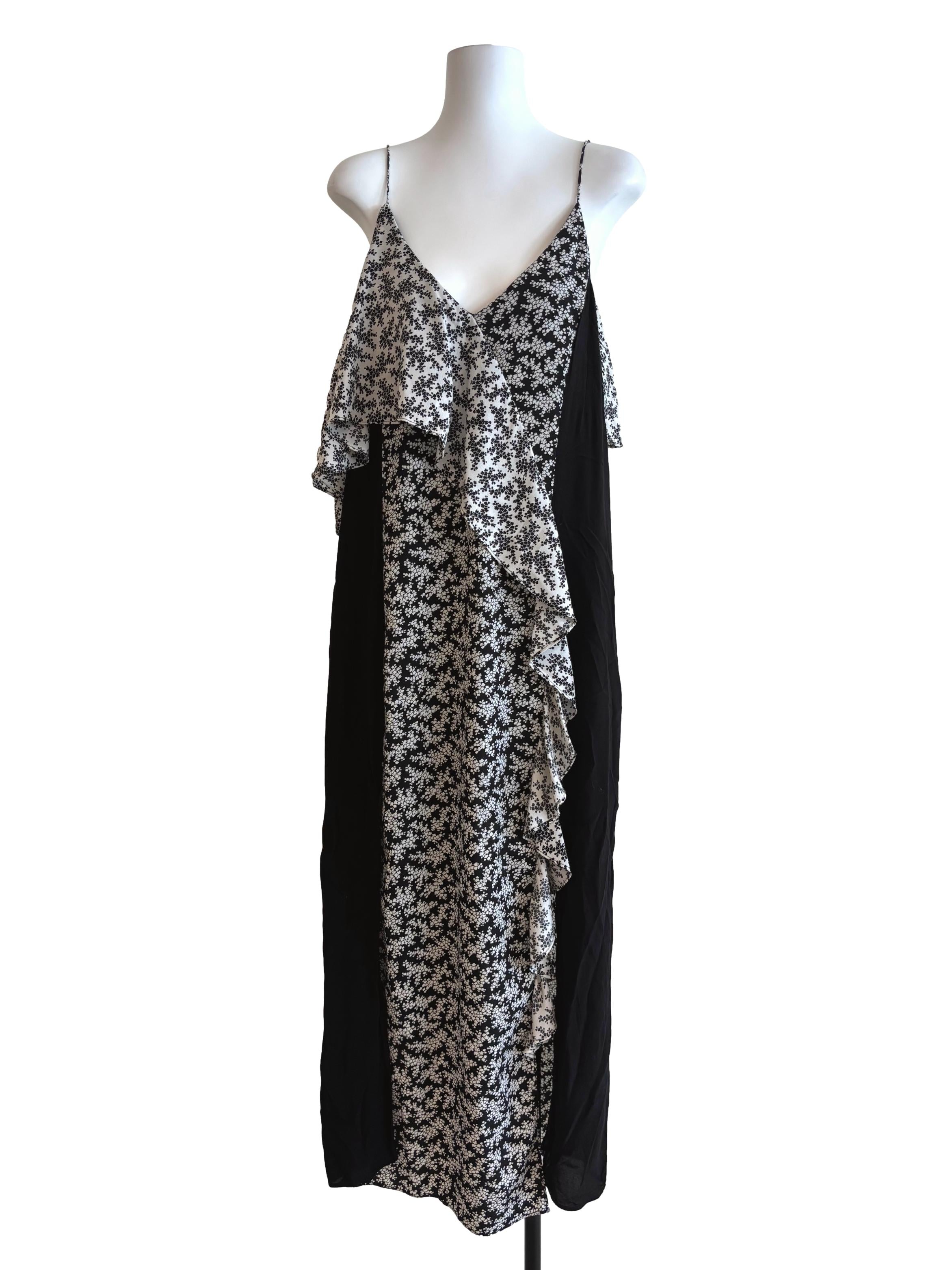 Black And White Floral Cami Dress