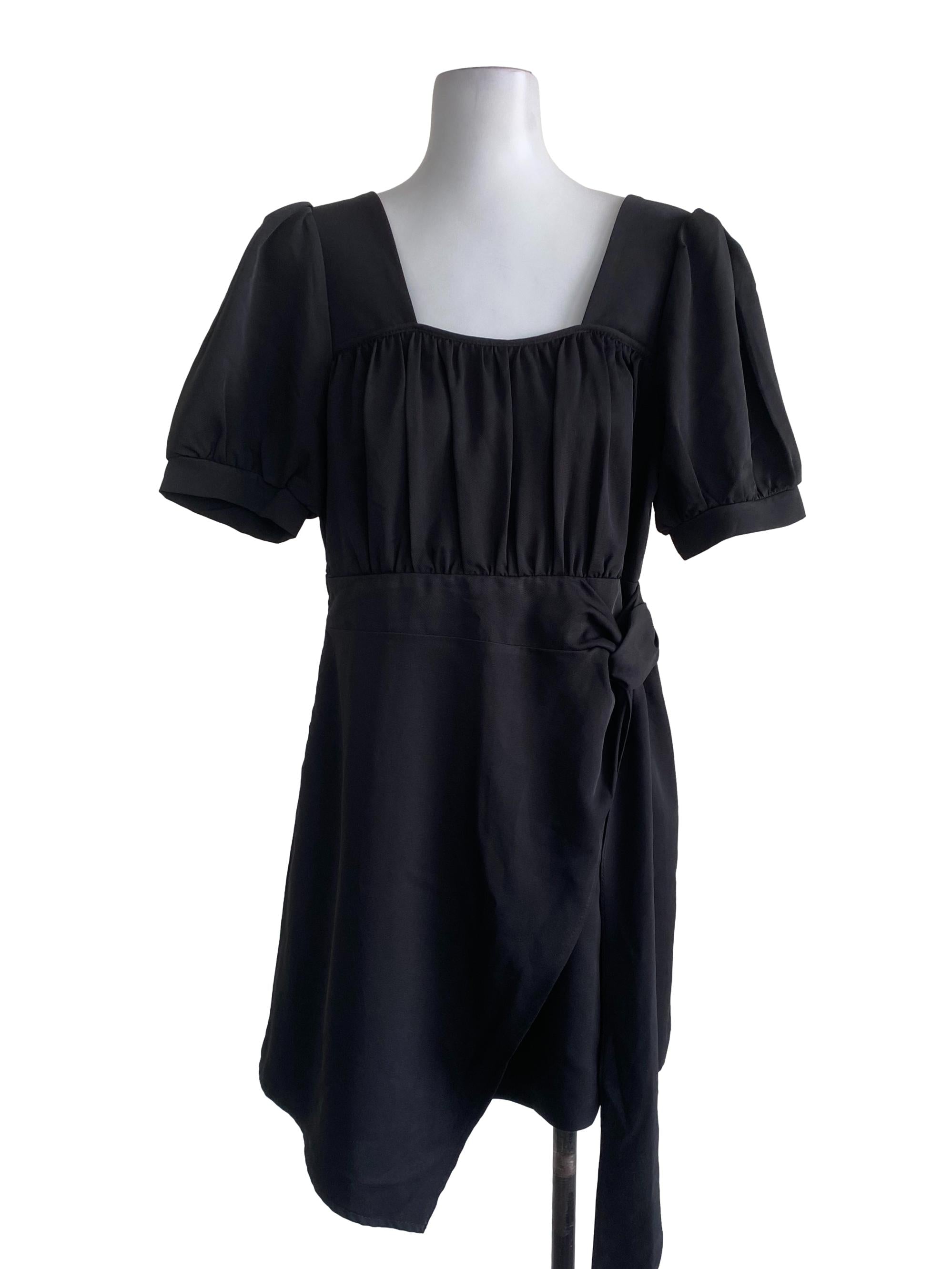 Black Square Neck Mini Dress
