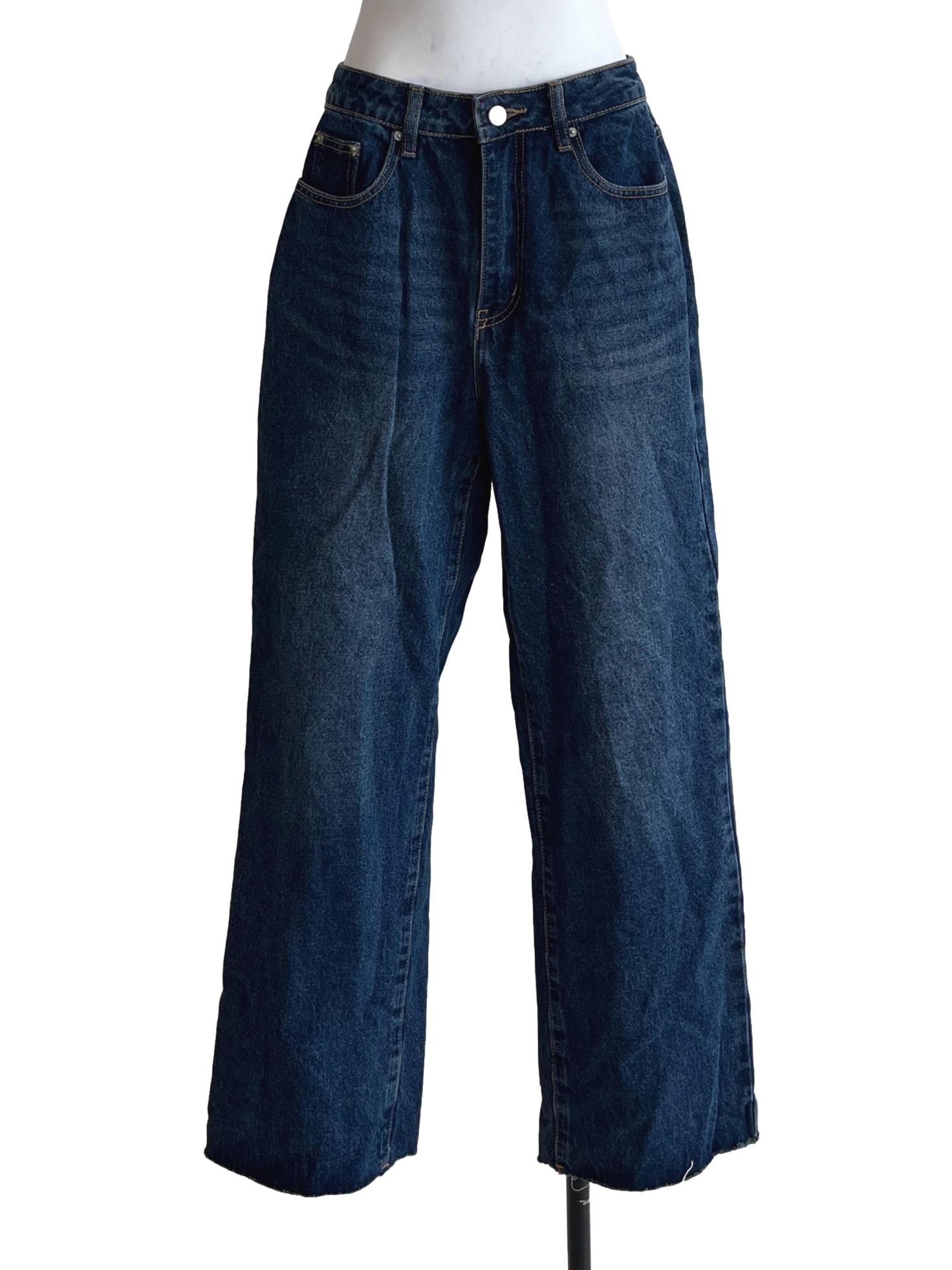 Navy Blue Straight-Leg Jeans LB