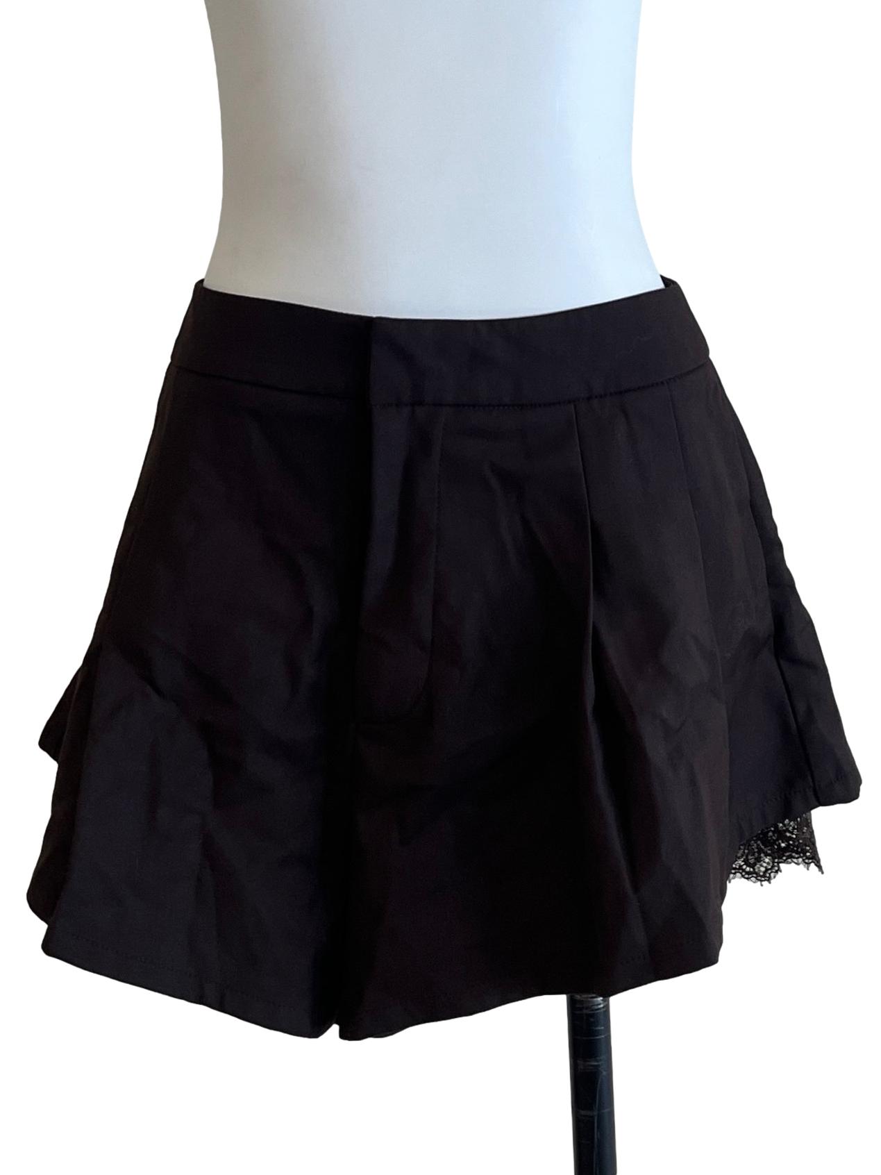 Black Coffee Lace Detail Skorts