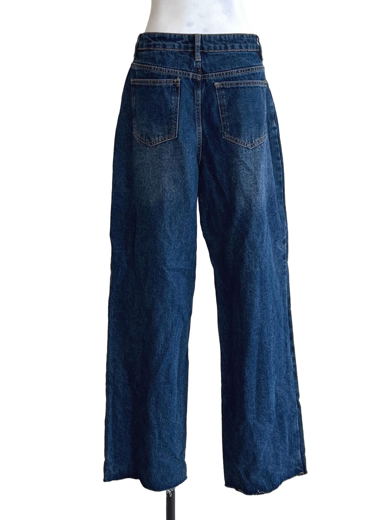 Navy Blue Straight-Leg Jeans LB
