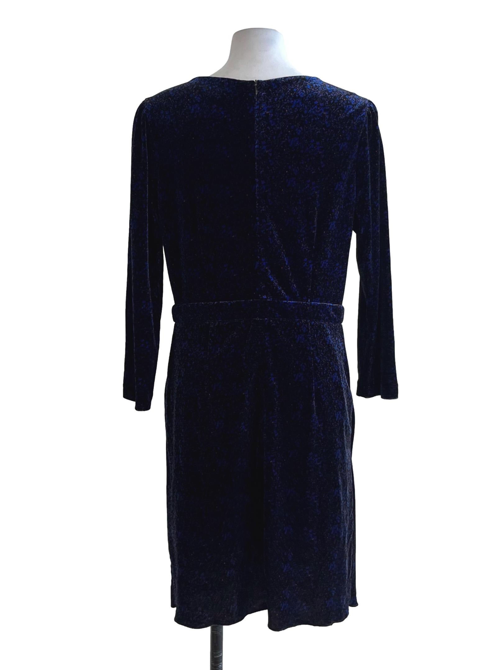 Blue V-Neckline Empire Dress