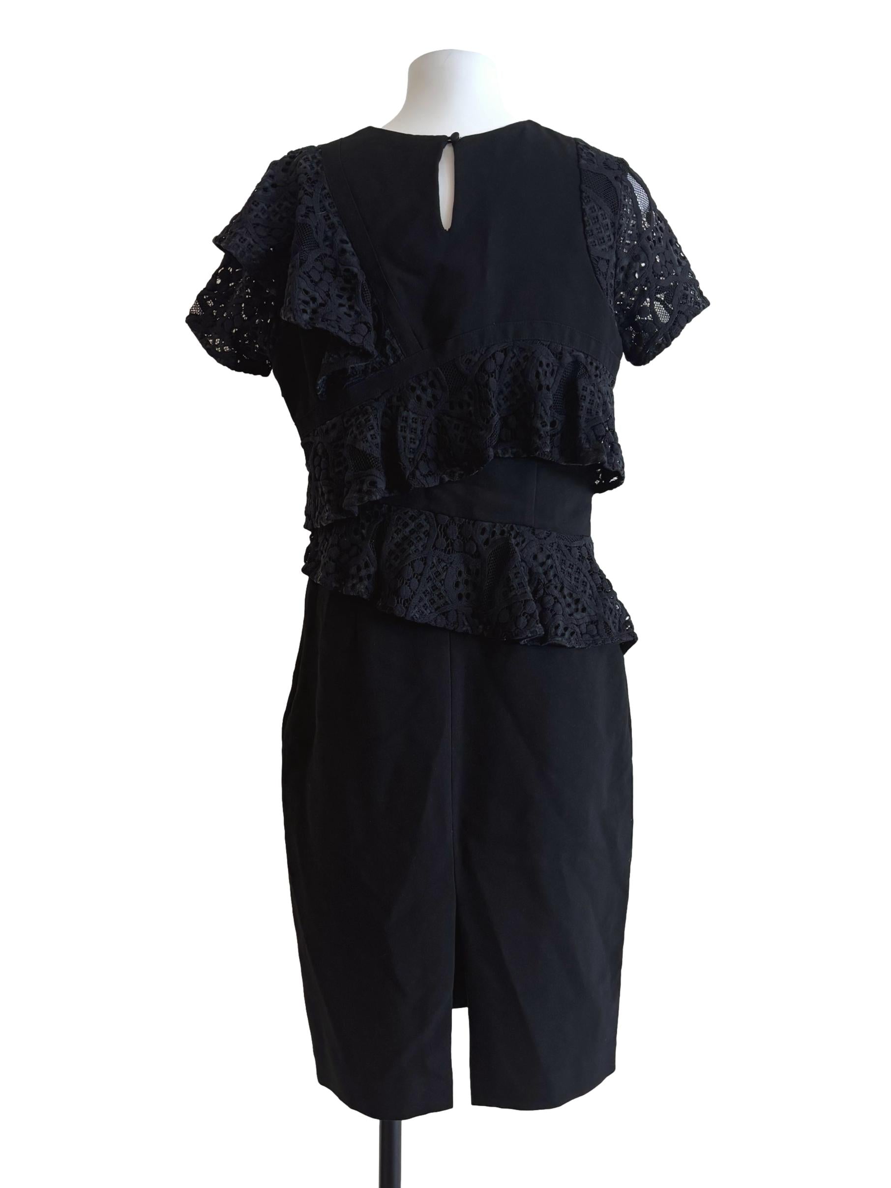 Jet Black Ruffle Peplum Dress
