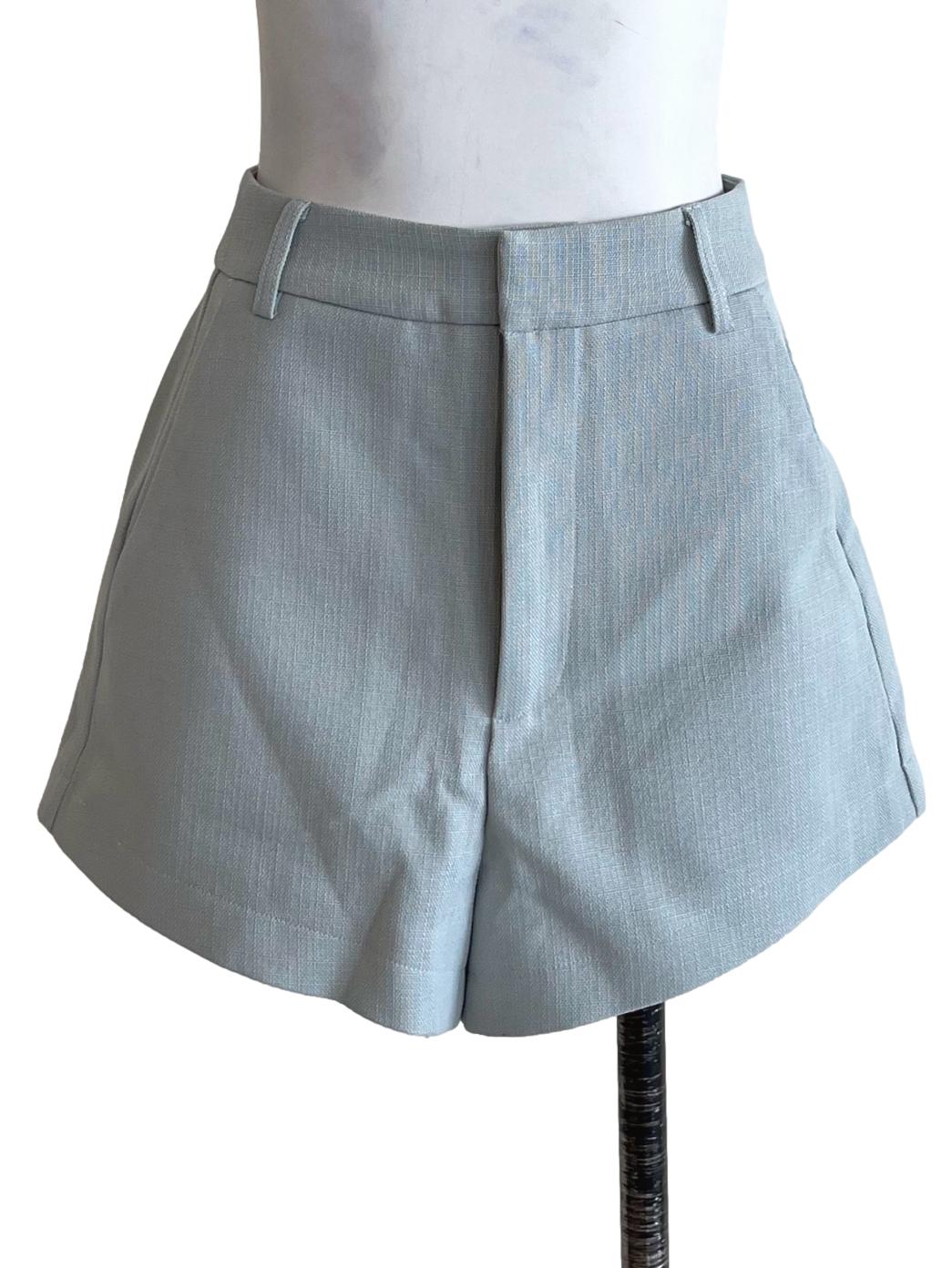 Pistachio Green High-Waisted Shorts
