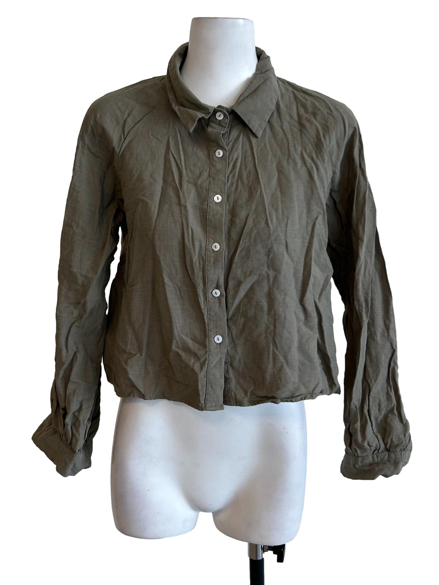 Crocodil Green Linen Blouse
