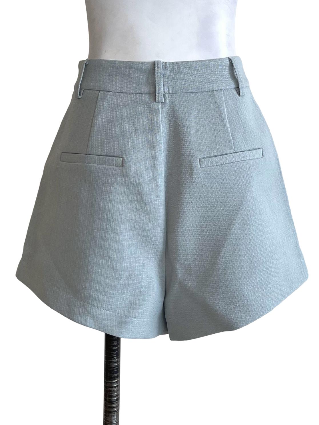 Pistachio Green High-Waisted Shorts