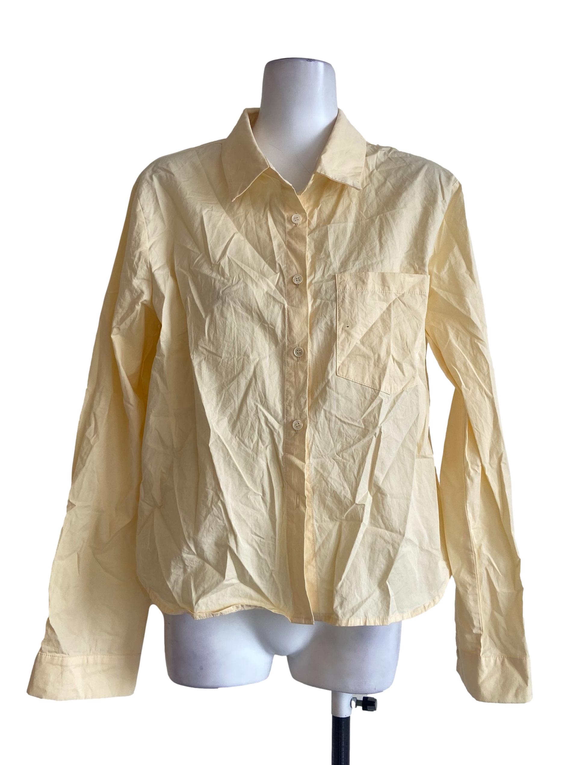 Banana Yellow Button Down Blouse