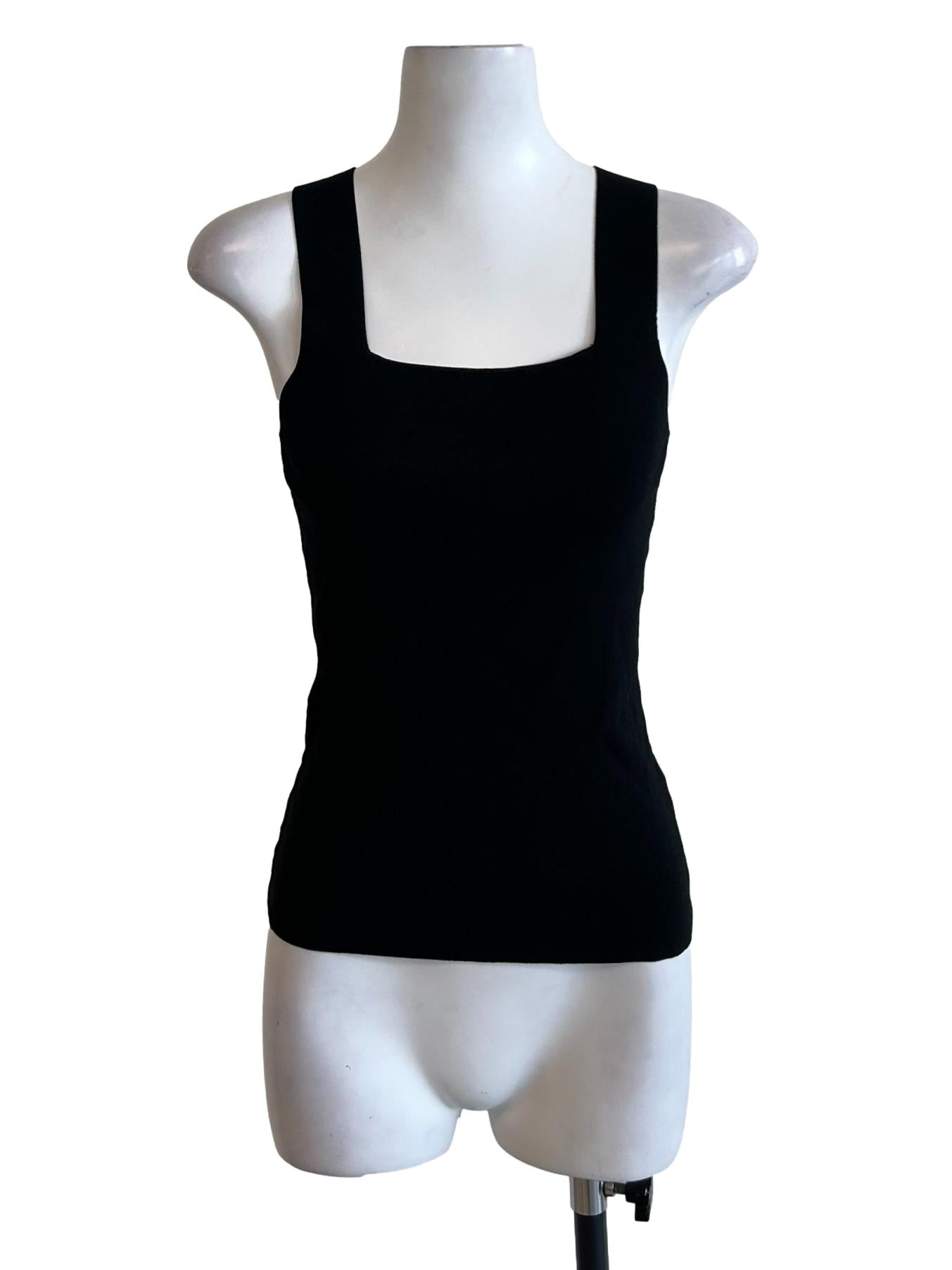 Jade Black Ribbed Top