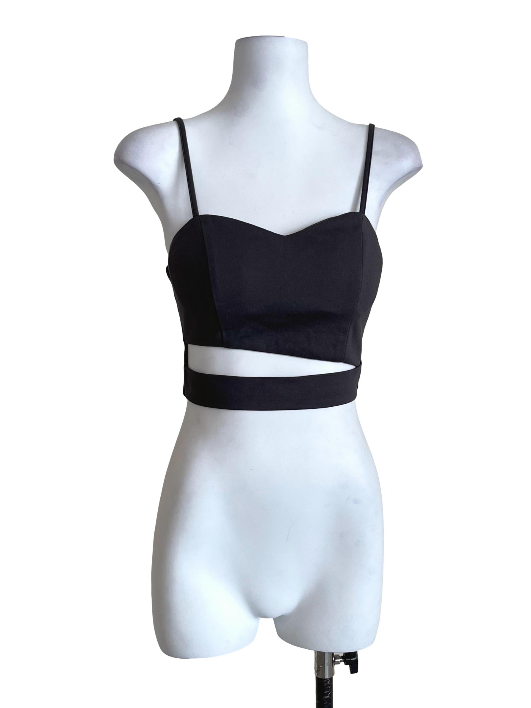 Iron Grey Cut-Out Crop Top
