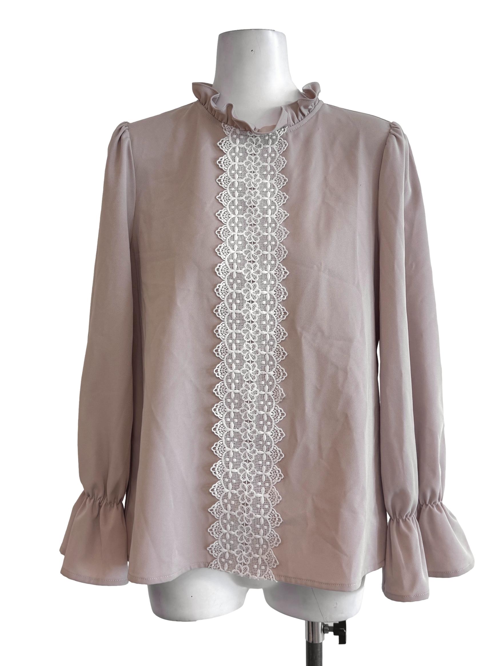 Latte Brown Laced Blouse