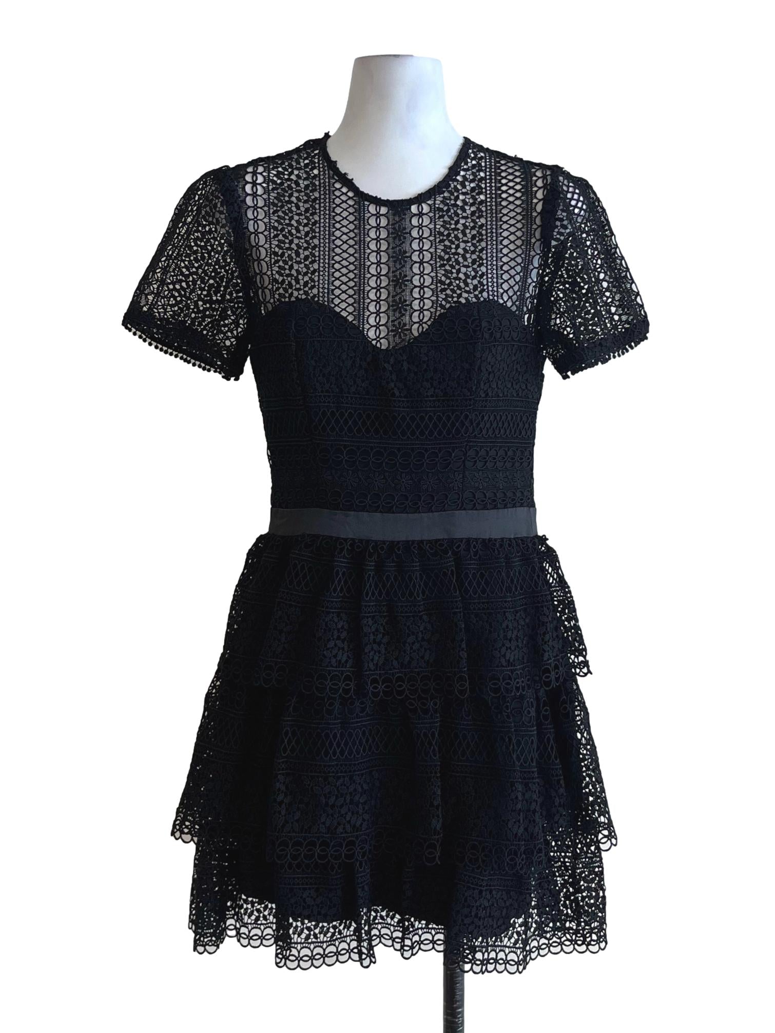 Black Lace Empire Dress