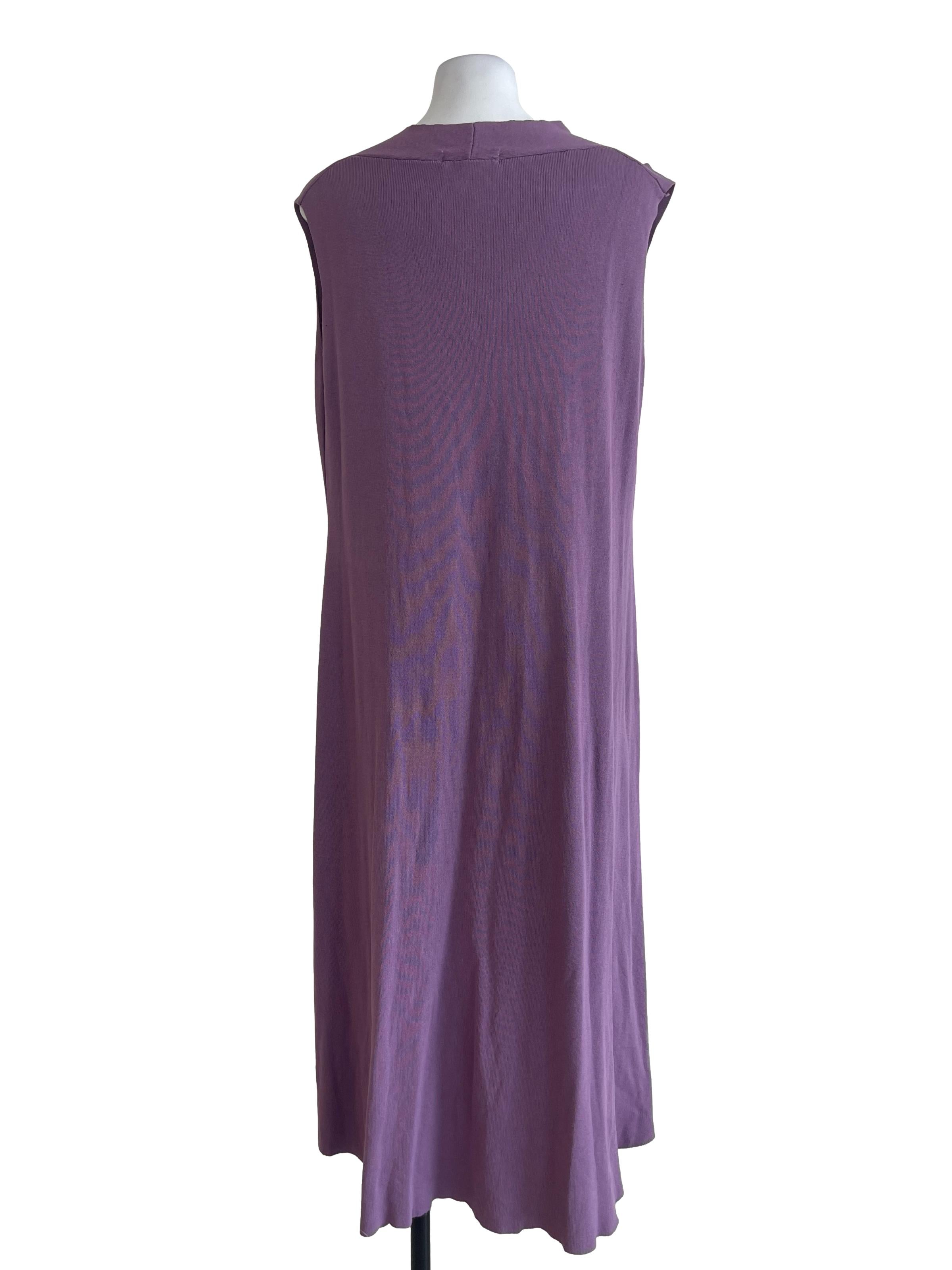 Purple V Neck Basic Dress