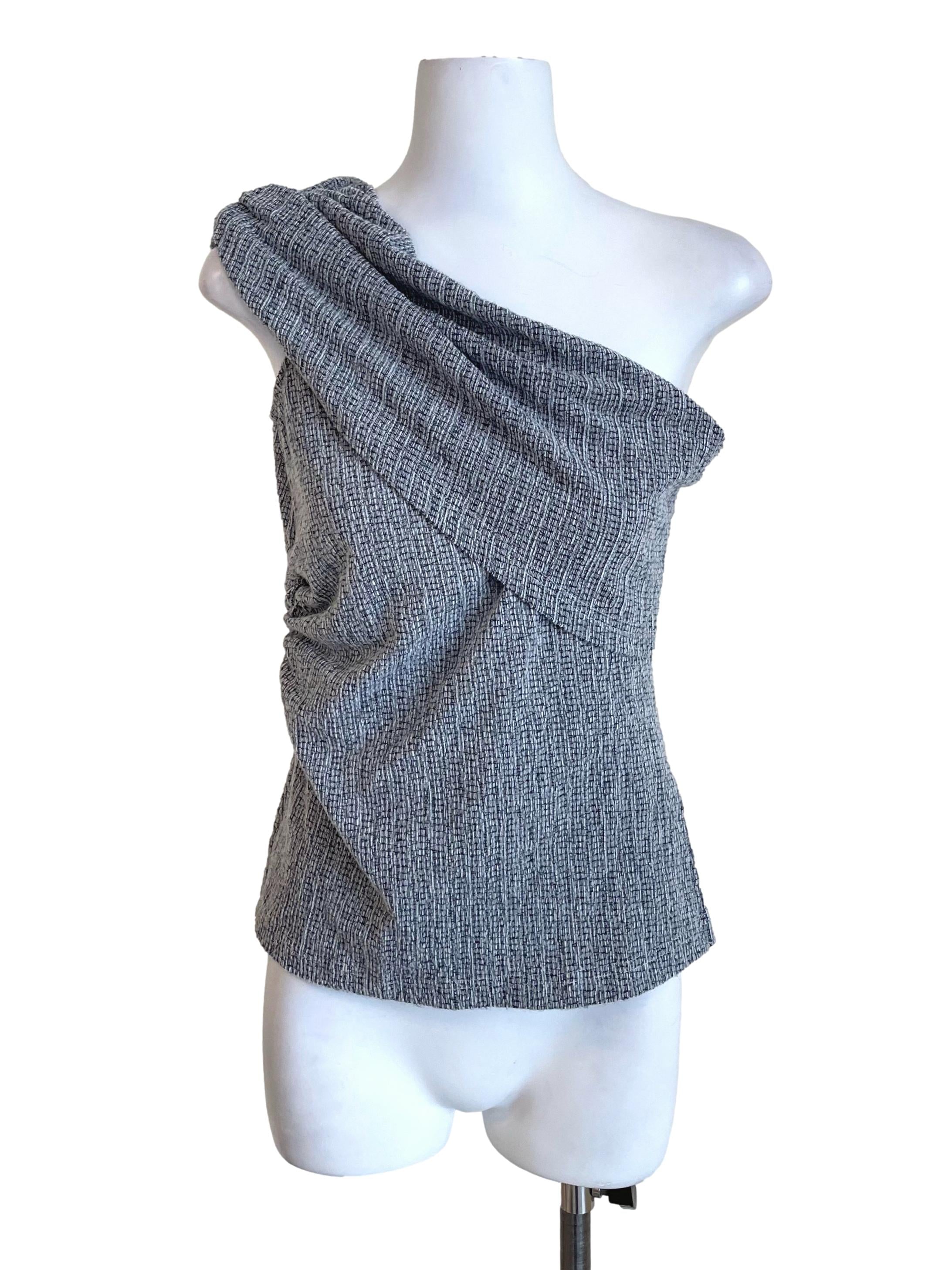 One-Shoulder Textured Knit Top OSN