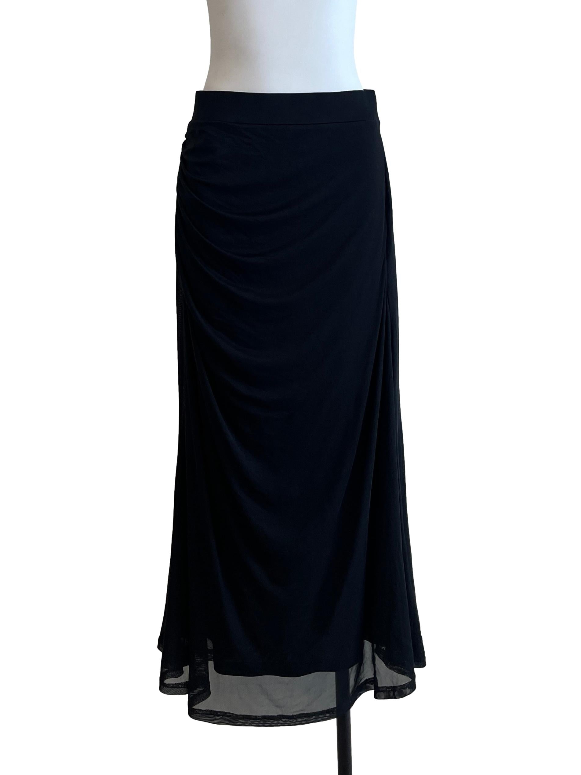 Pitch Black Draped Skirt