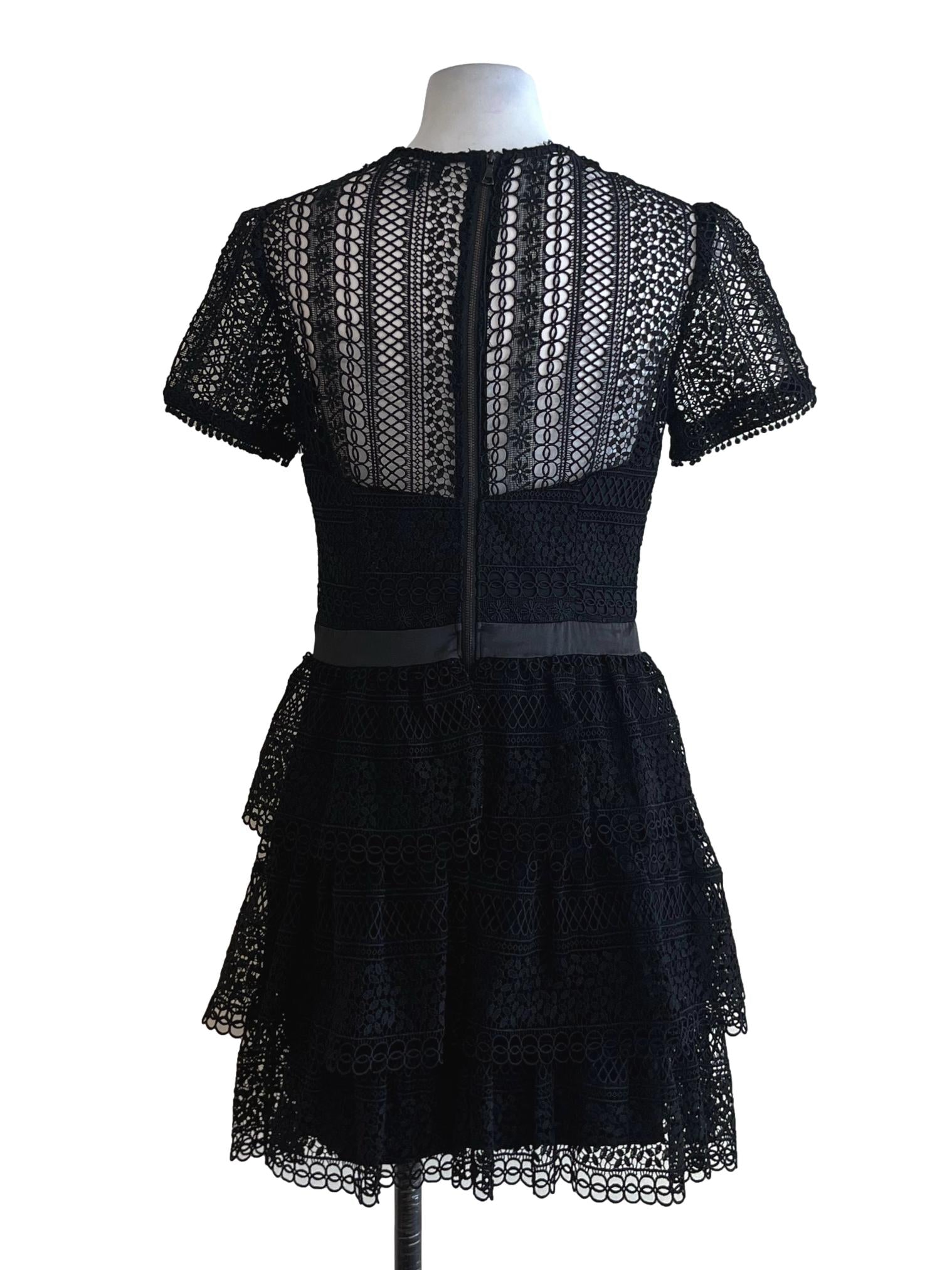 Black Lace Empire Dress