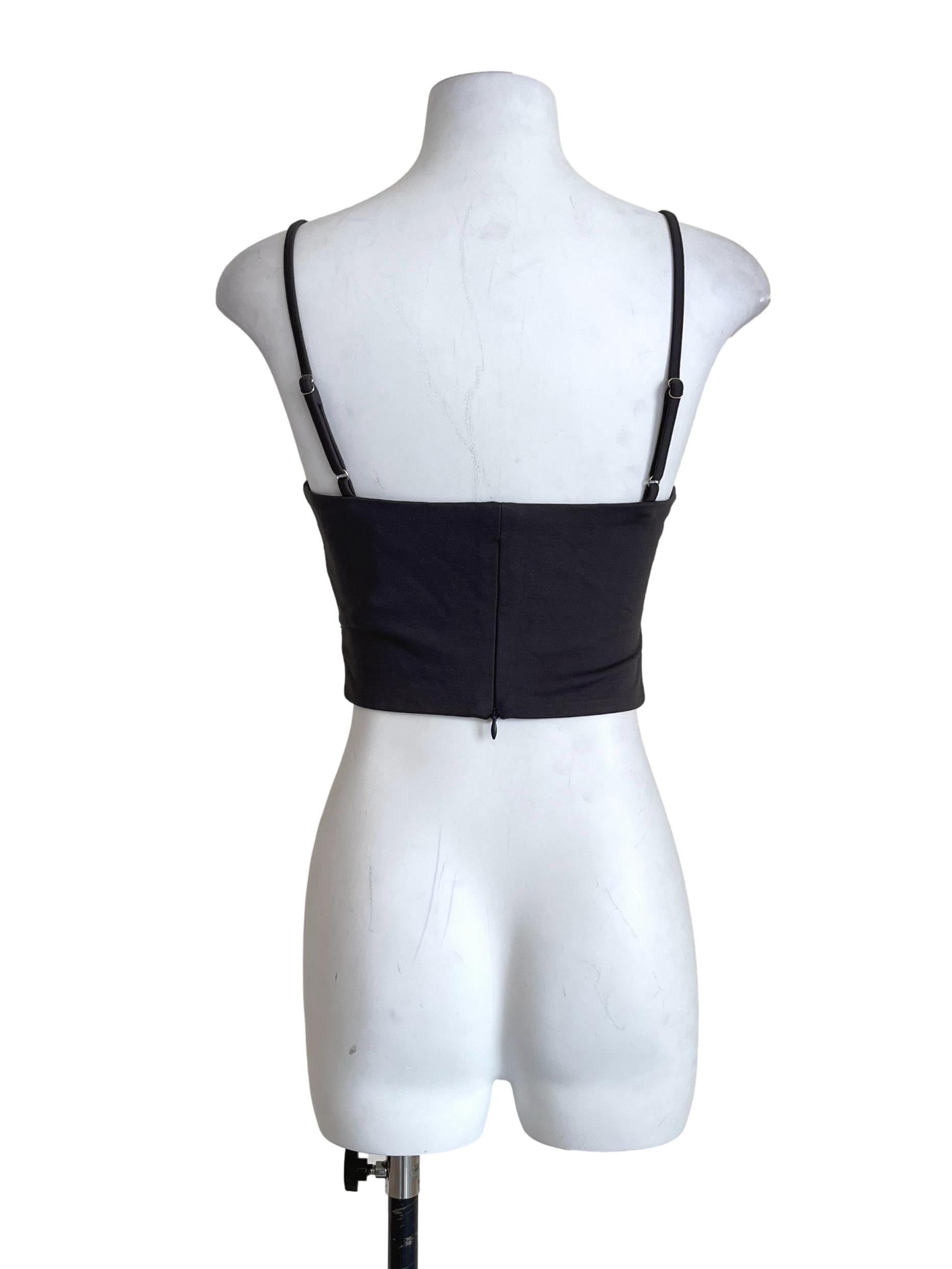 Iron Grey Cut-Out Crop Top